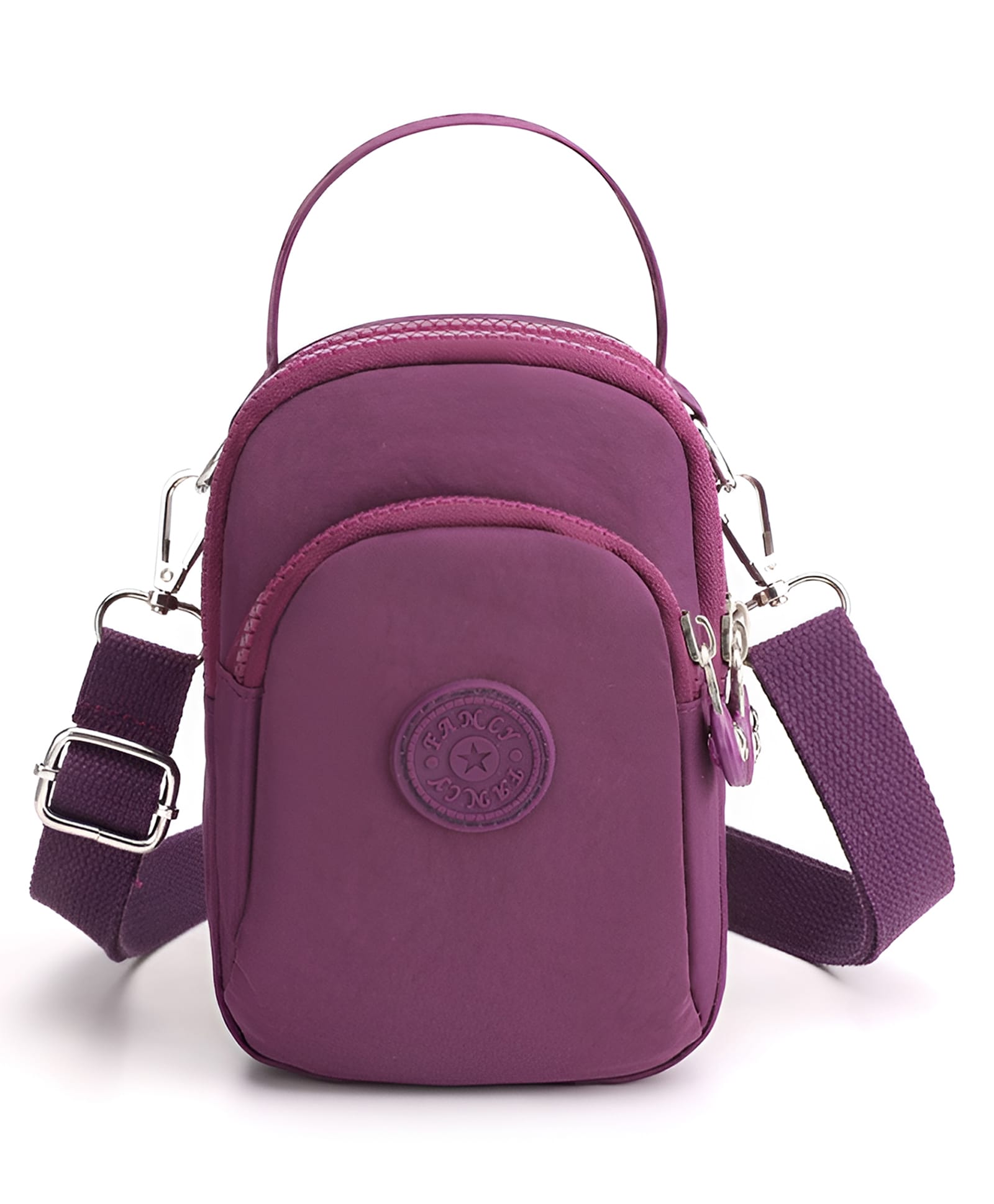 SYGA Women's Nylon Material With Simple Pattern, Mini Sling Bag (Purple)-picture-13