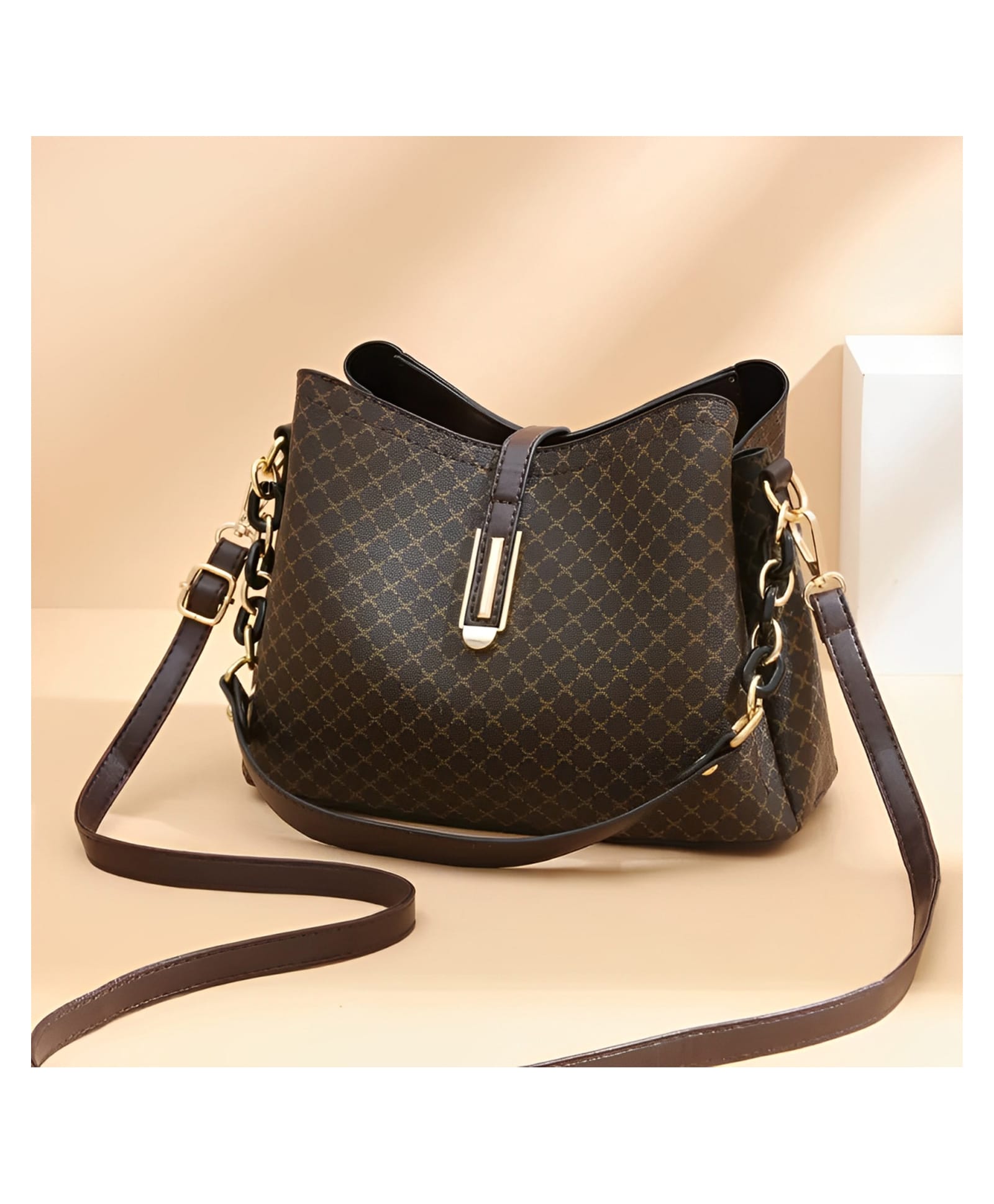 SYGA Women's Pu Material With Bucket Type, Sling Bag (Earthy Yellow)