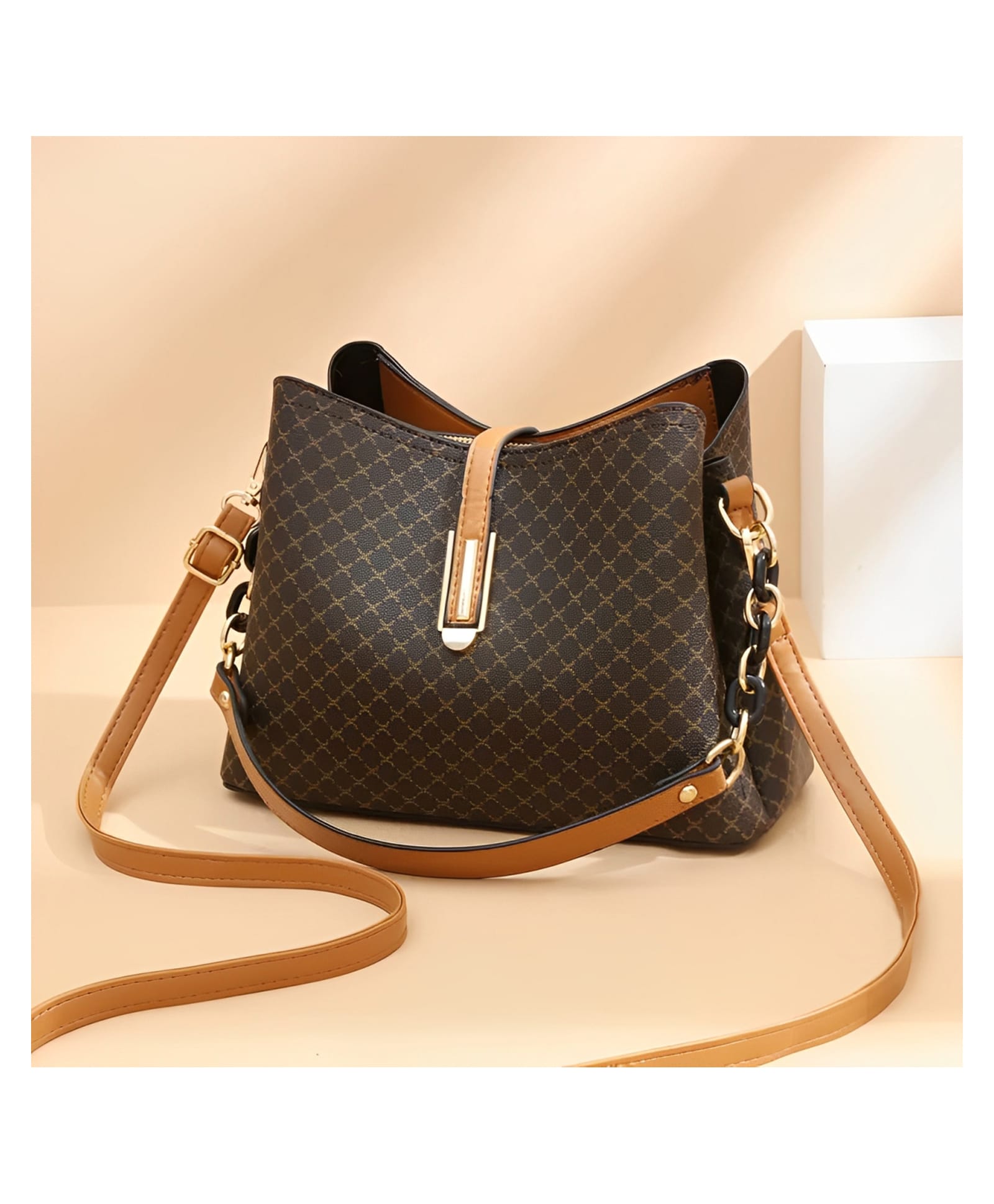 SYGA Women's Pu Material With Bucket Type, Sling Bag (Brown)-picture-35
