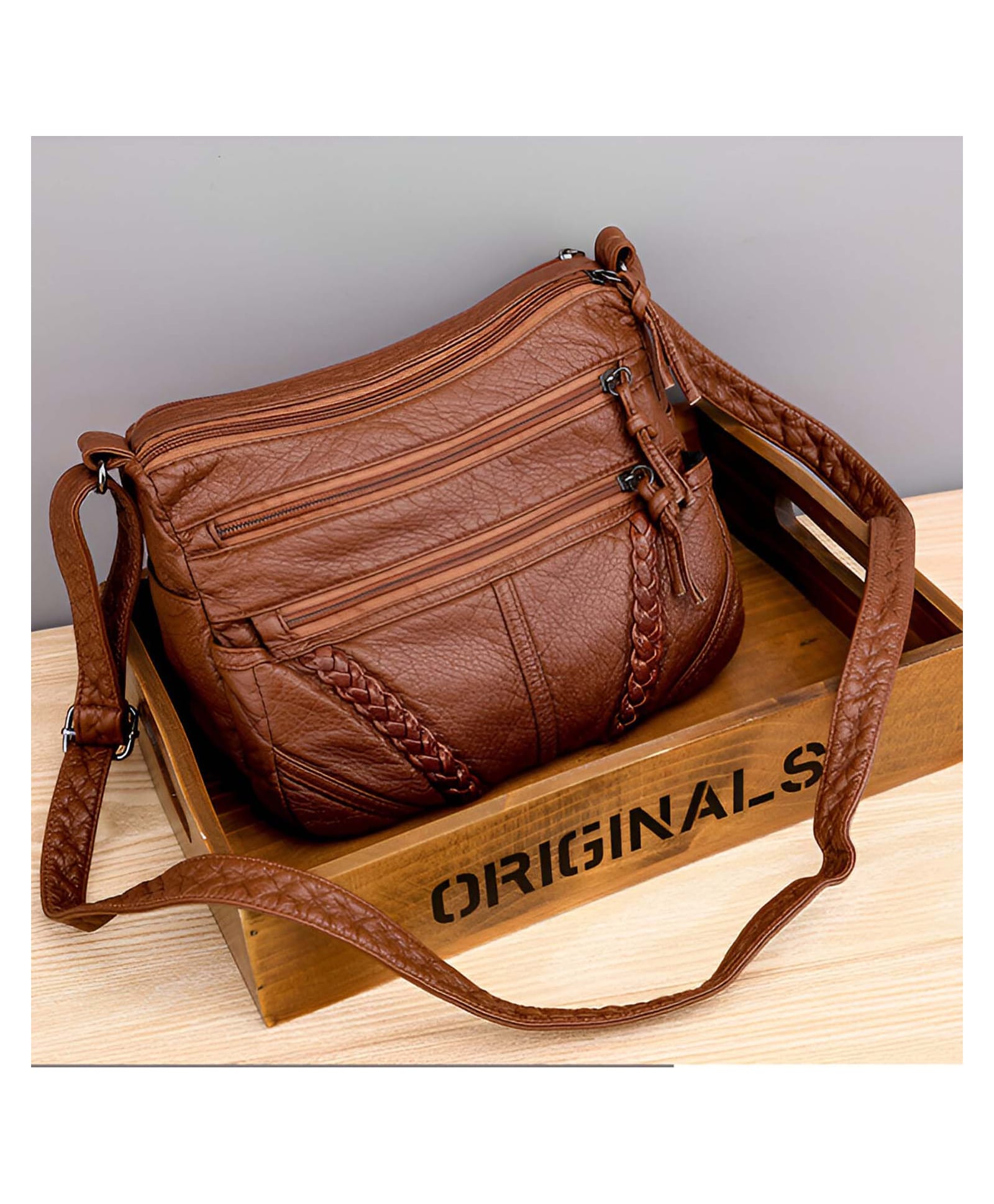 SYGA Women's Pu Leather Material With Trendy Style , Sling Bag (Brown)
