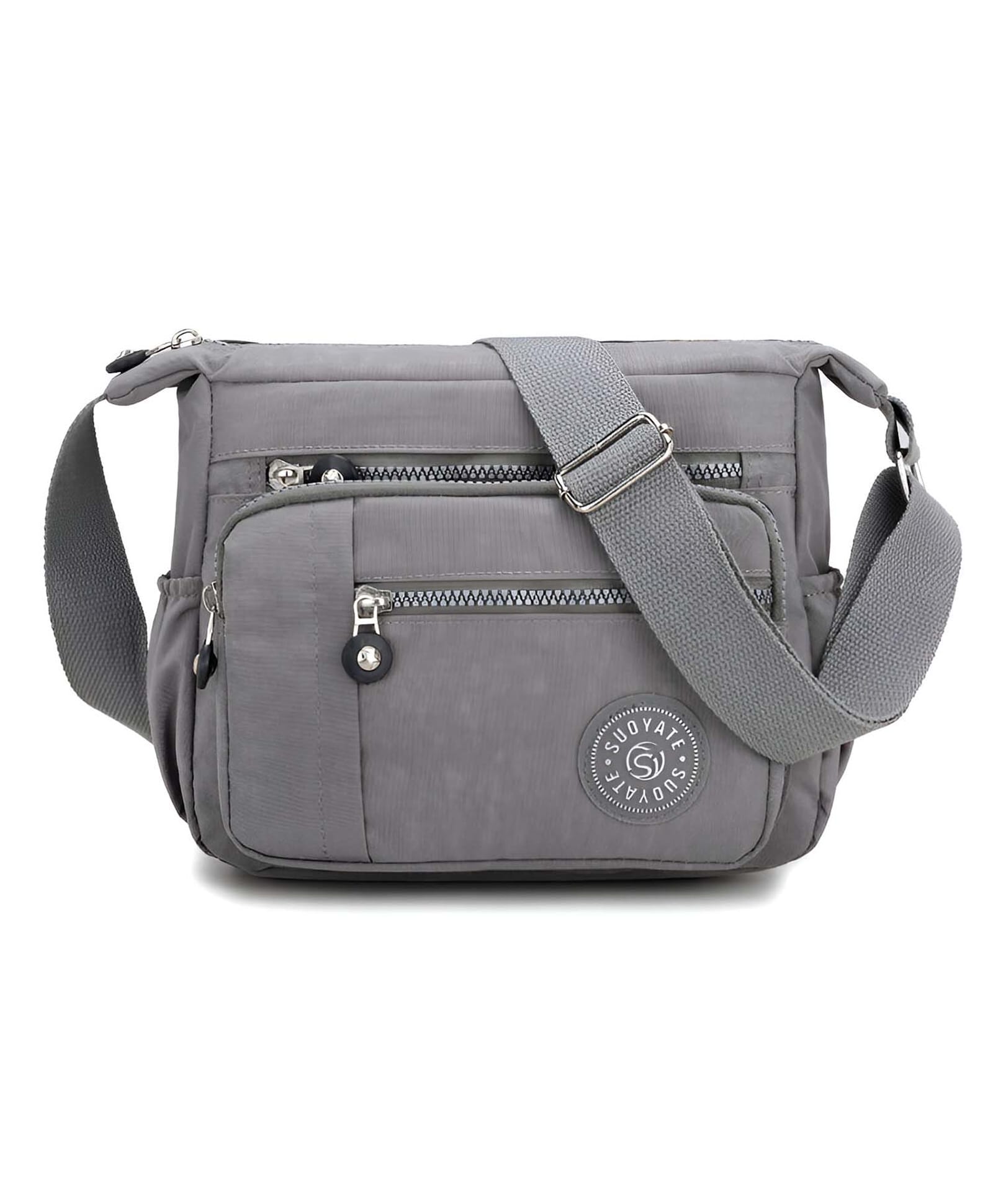 SYGA Women's Nylon Material With Simple Design, Sling Bag (Light Grey)