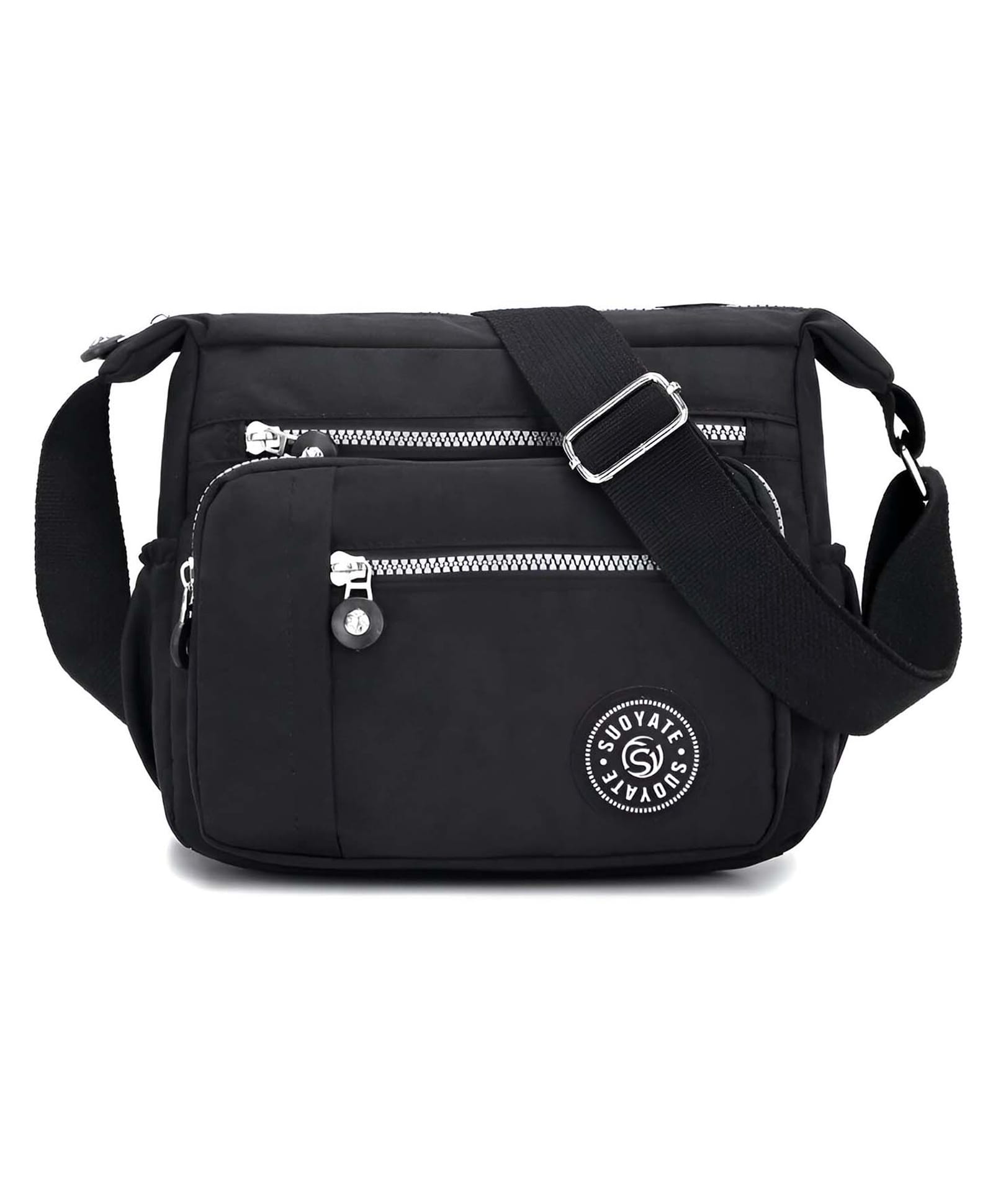 SYGA Women's Nylon Material With Simple Design, Sling Bag (Black)-picture-16