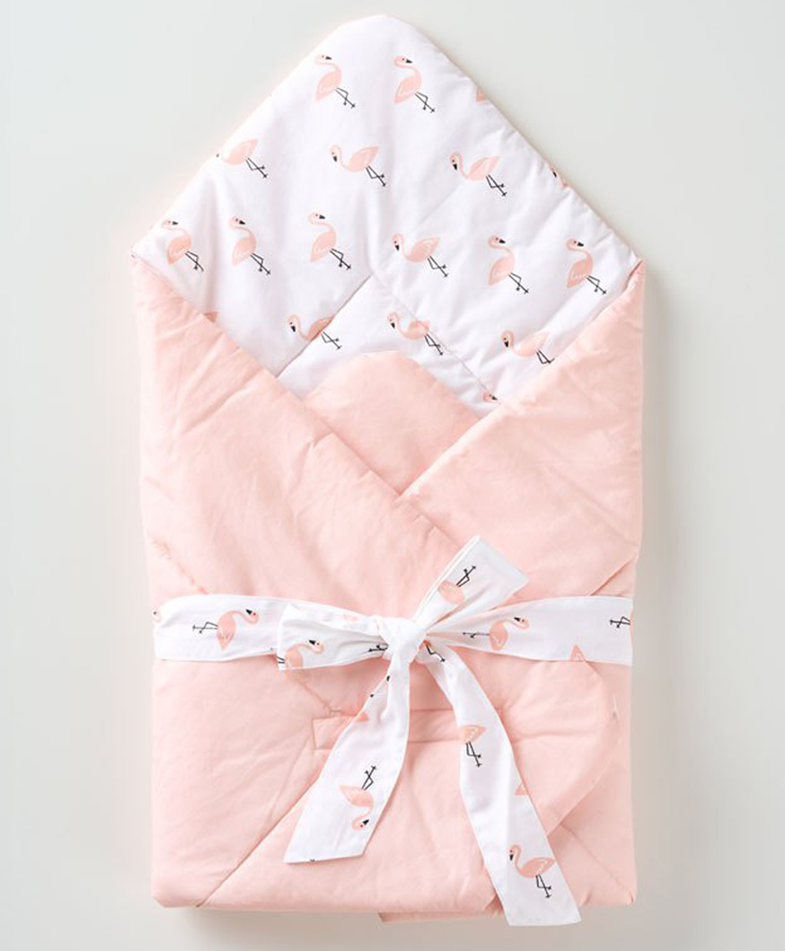 Aariro Organic Cotton Receiving Blanket Tropical Flamingo-image-31