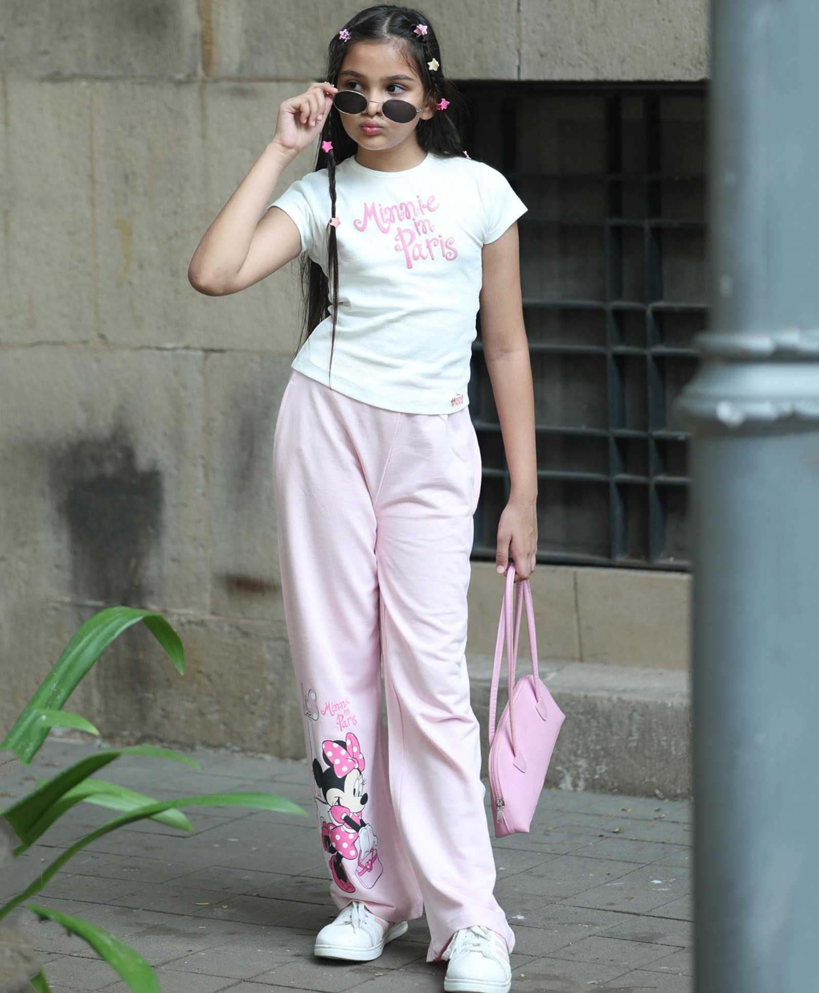 Nap Chief Cotton Knit Disney Featuring Half Sleeves Minnie Mouse Printed Tee & Joggers Set - White-picture-16