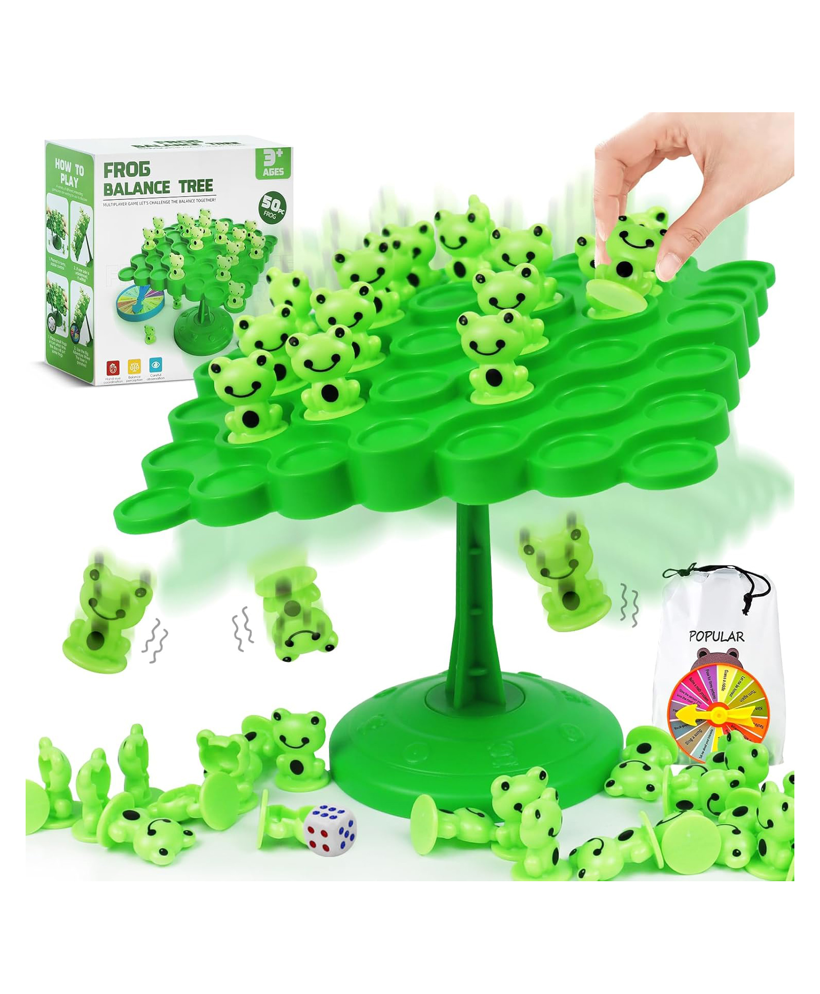 Azhari Frog Balance Tree Board Game Balance Tree Frog Stacking Game, Educational Development Tabletop Game Toy for kids Color May Vary-picture-10