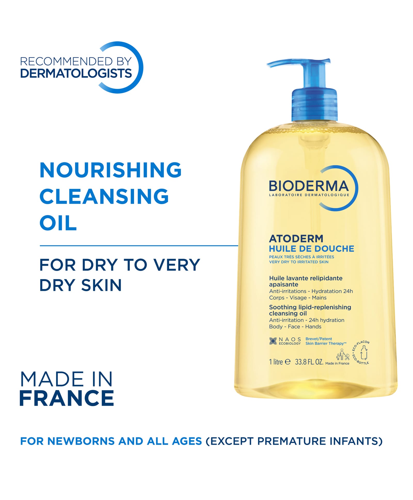 Bioderma Shower Oil Atoderm Huile De Douche With Niacinamide - 1 Litre-image-35