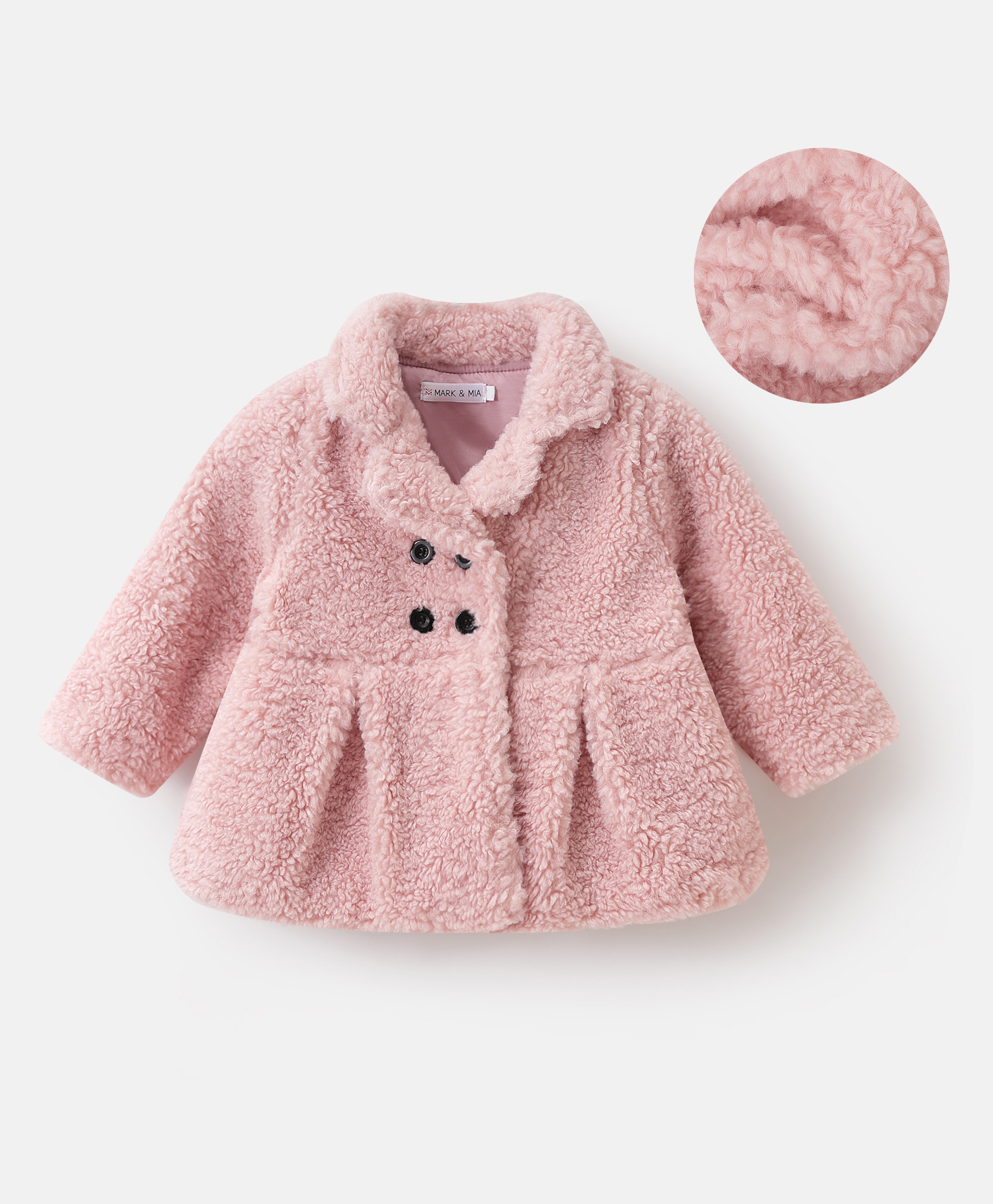 Mark & Mia Full Sleeves Solid Fur Winter Jacket - Pink-picture-17