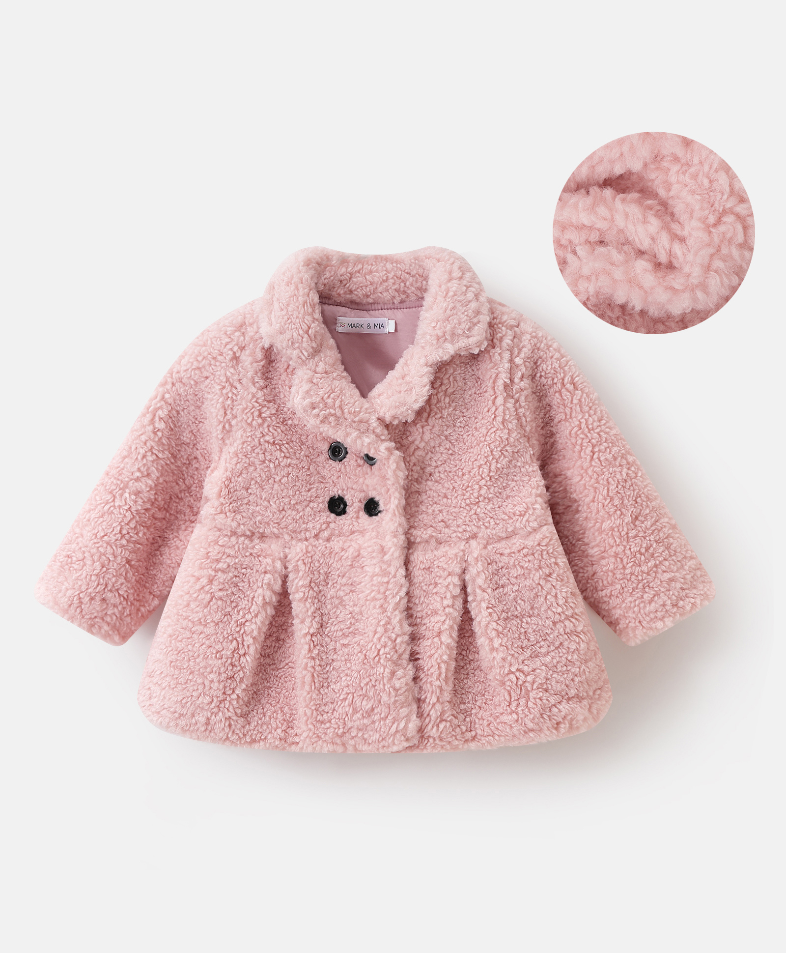 Mark & Mia Full Sleeves Solid Fur Winter Jacket - Pink-picture-16