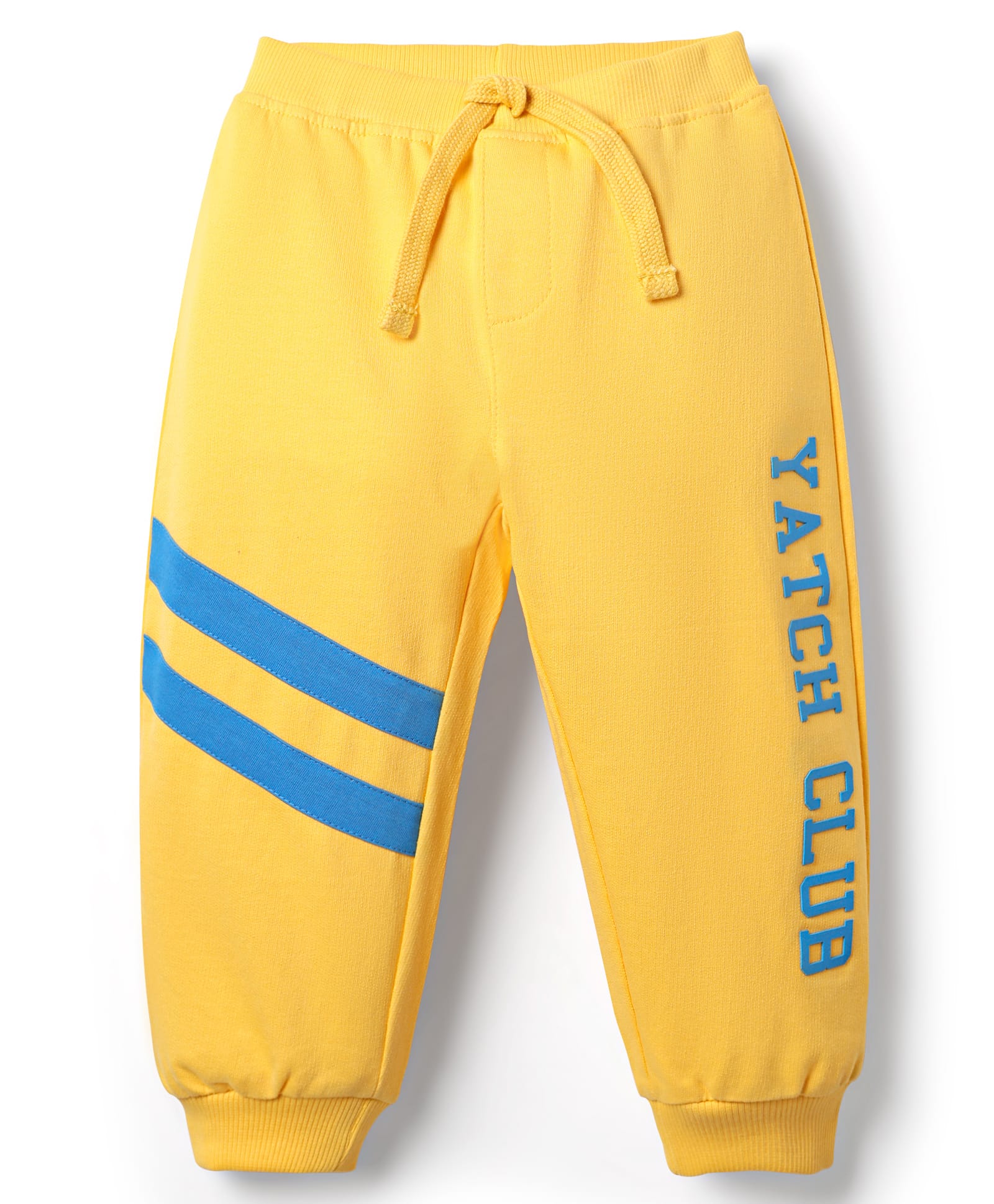 Babyhug Cotton Terry Knit Full Length Lounge Pants With Text Print - Yellow-picture-20