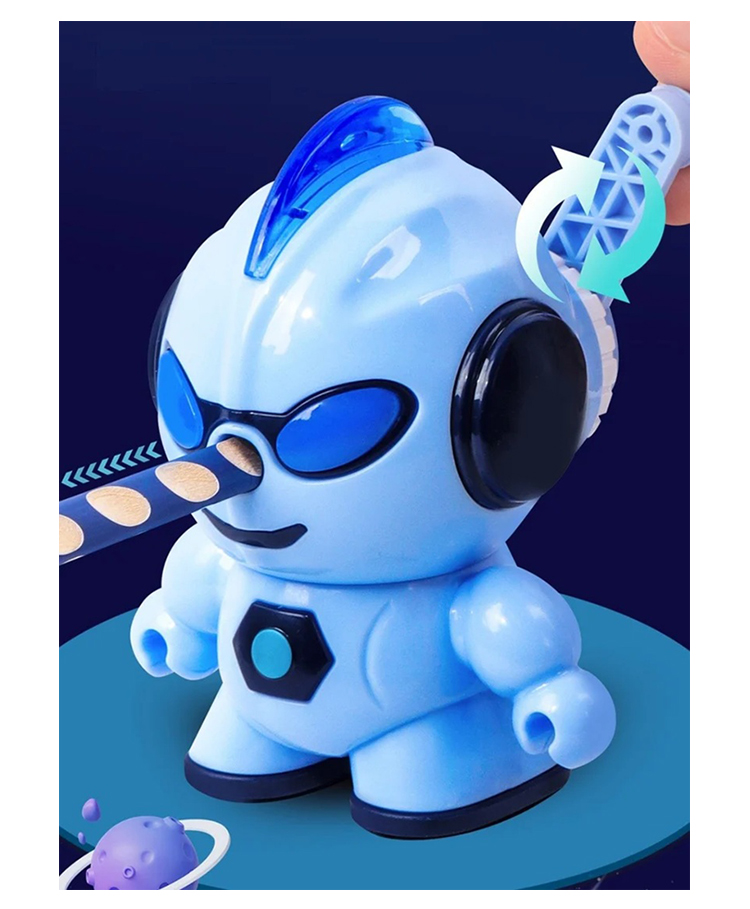 SANJARY Action robot Sharpener manual Robot Shape Automatic Manual Machine Pencil Sharpener for kids color design may vary-image-3
