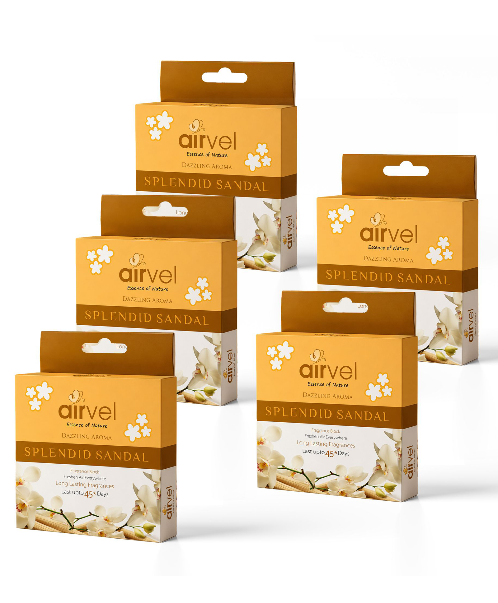 Airvel Bathroom Air freshener Blocks Sandal Fragrance 75g, Pack of 5 with Amazing Fragrance For Bathroom Helps to Remove Bad Odour-image-13
