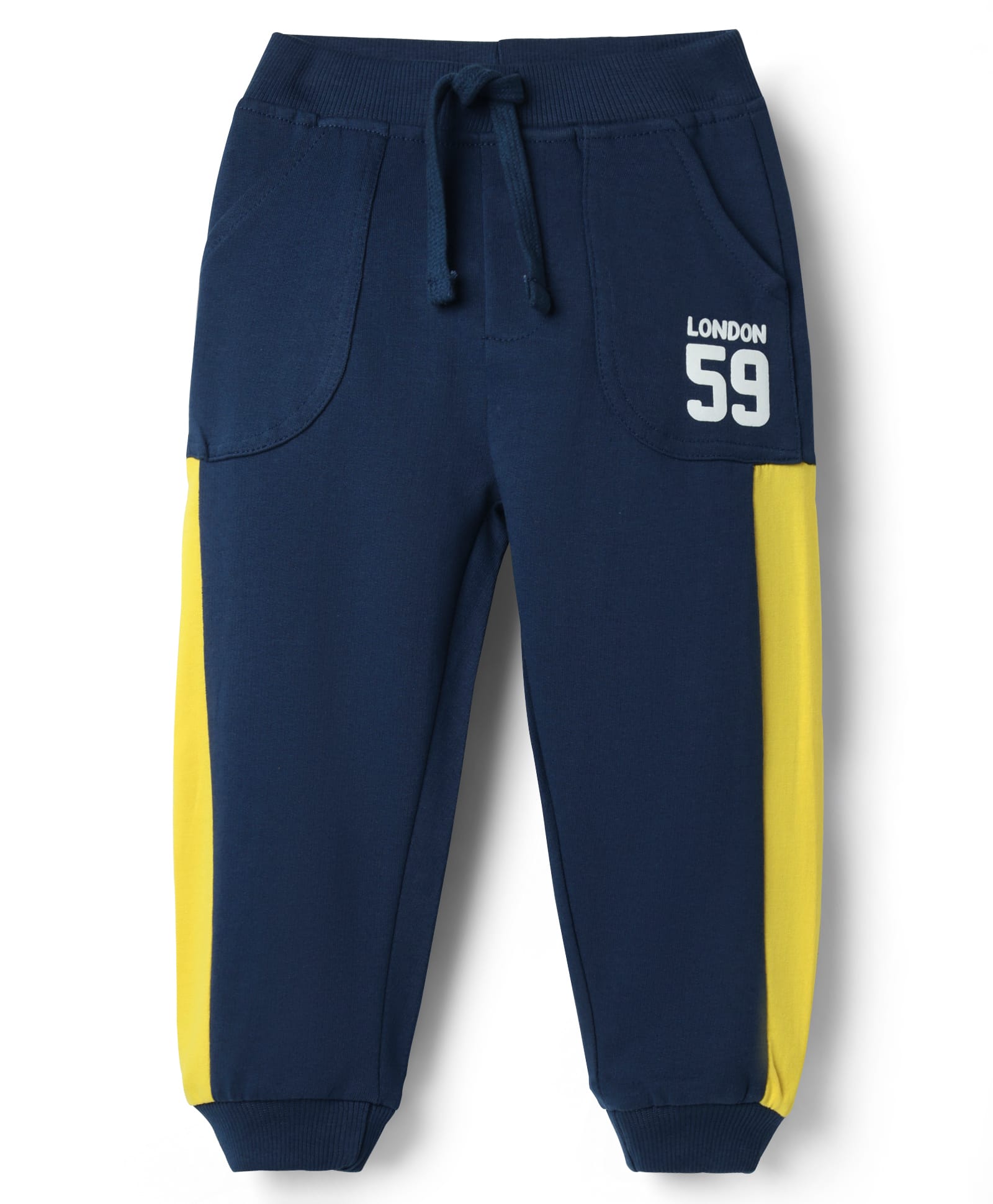 Babyhug Cotton Terry Knit Full Length Lounge Pant With Number Print - Navy Blue-picture-36