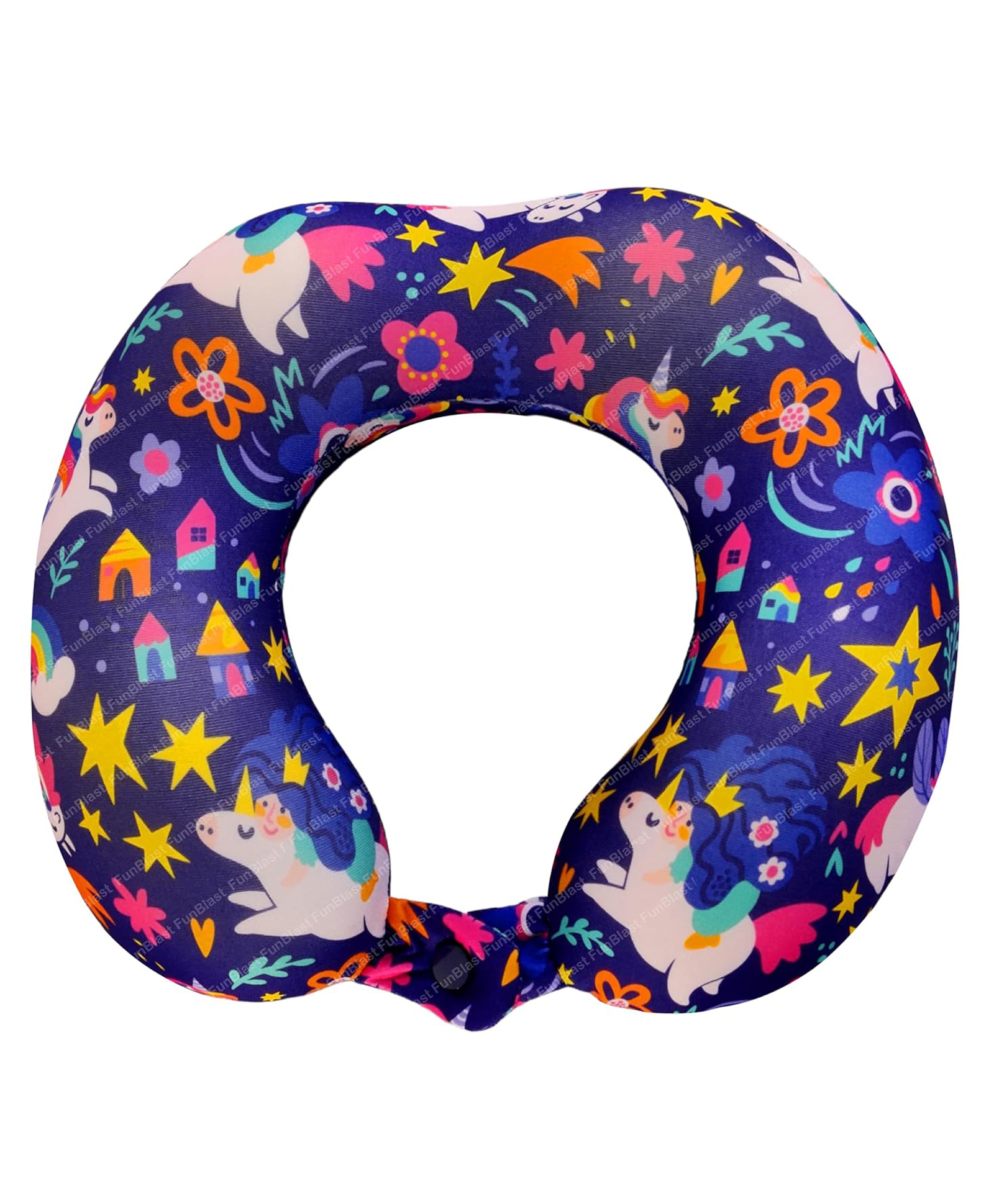 FunBlast Unicorn Theme Travel Neck Pillow for Kids & Adults - Multicolor-image-26