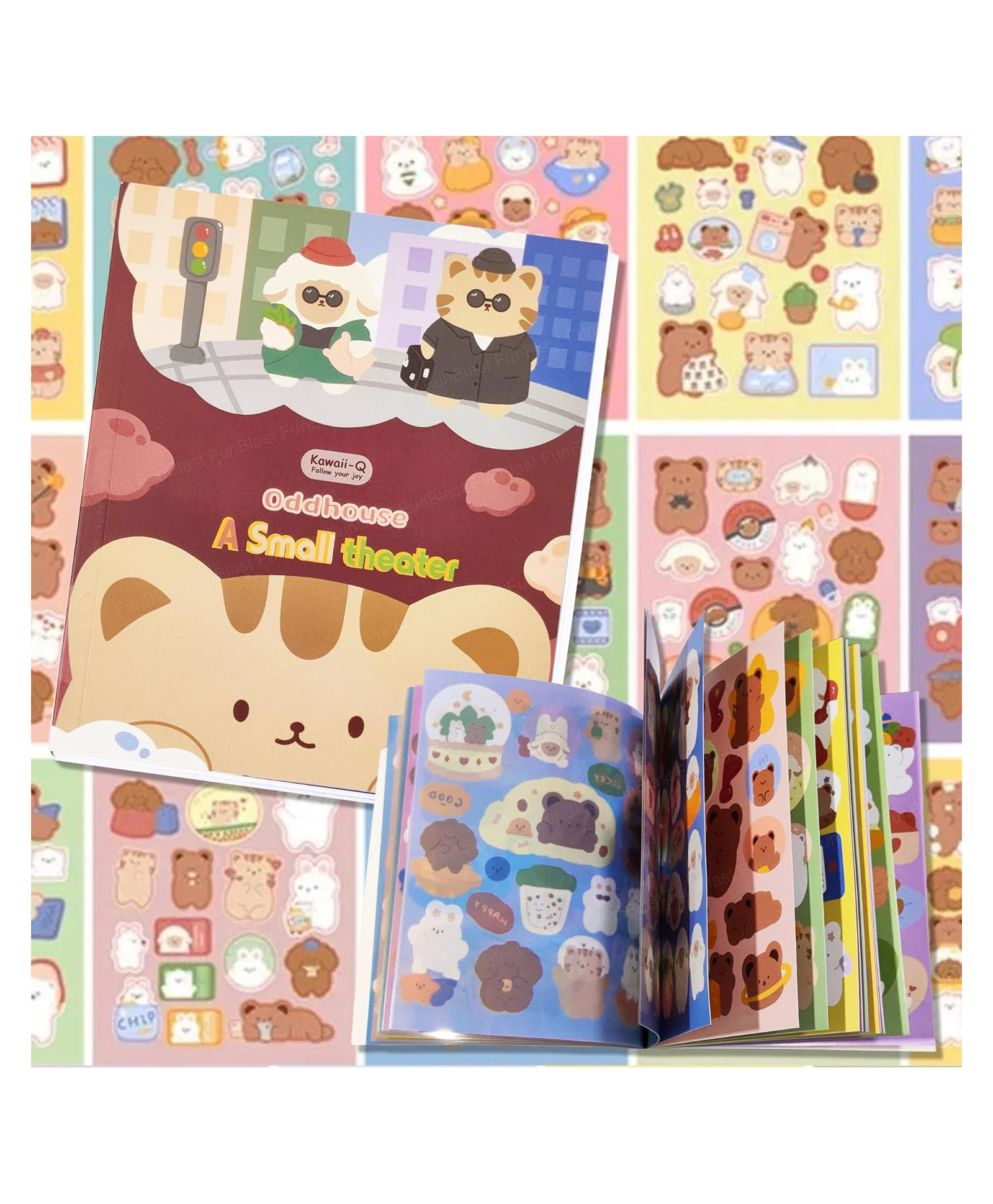 FunBlast Small Theater Japanese Style Aesthetic Stickers - 30 Sheets Multicolor-picture-15