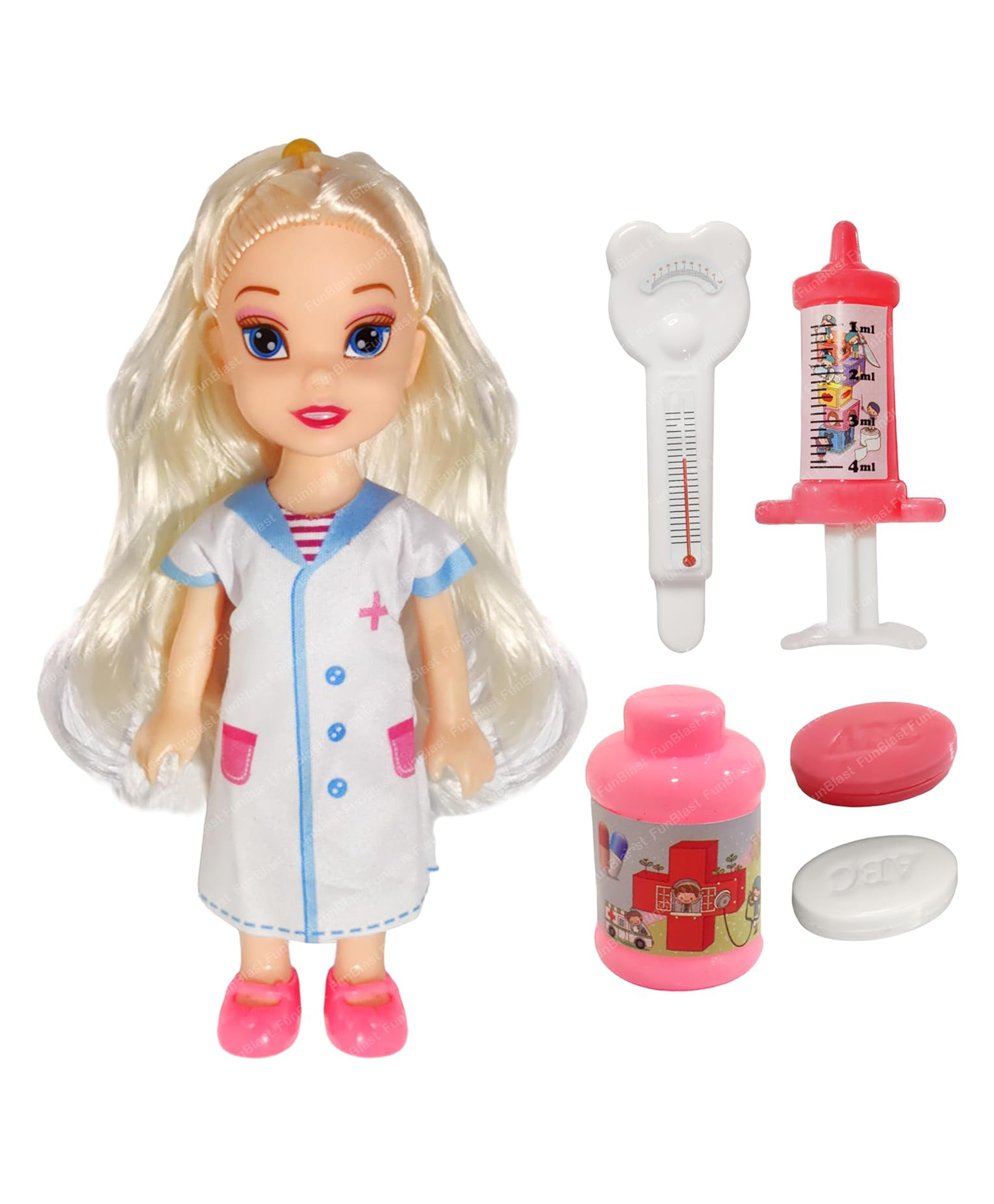FunBlast Cute Realistic Doctor Doll Playset for Girls Random Color Height 16 cm-image-31