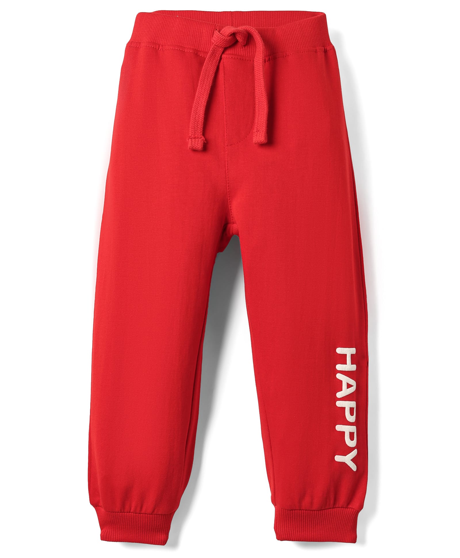 Babyhug Cotton Terry Knit Full Length Lounge Pants With Text Print - Red-picture-37