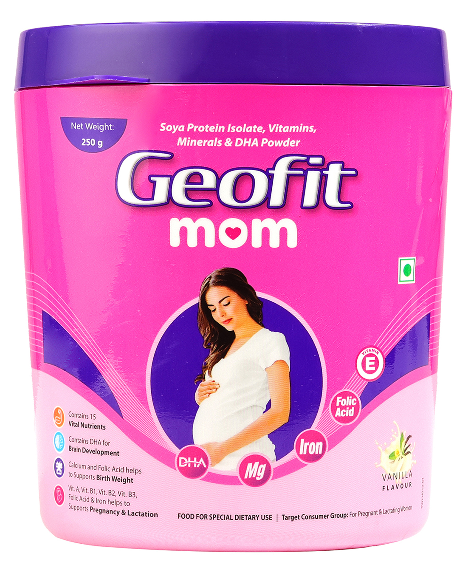 Geofit Mom Protein Powder Enriched with Nutrients, Improves Metabolism and Immune System For Pregnant Women 250g-Vanilla Flavor-image-13
