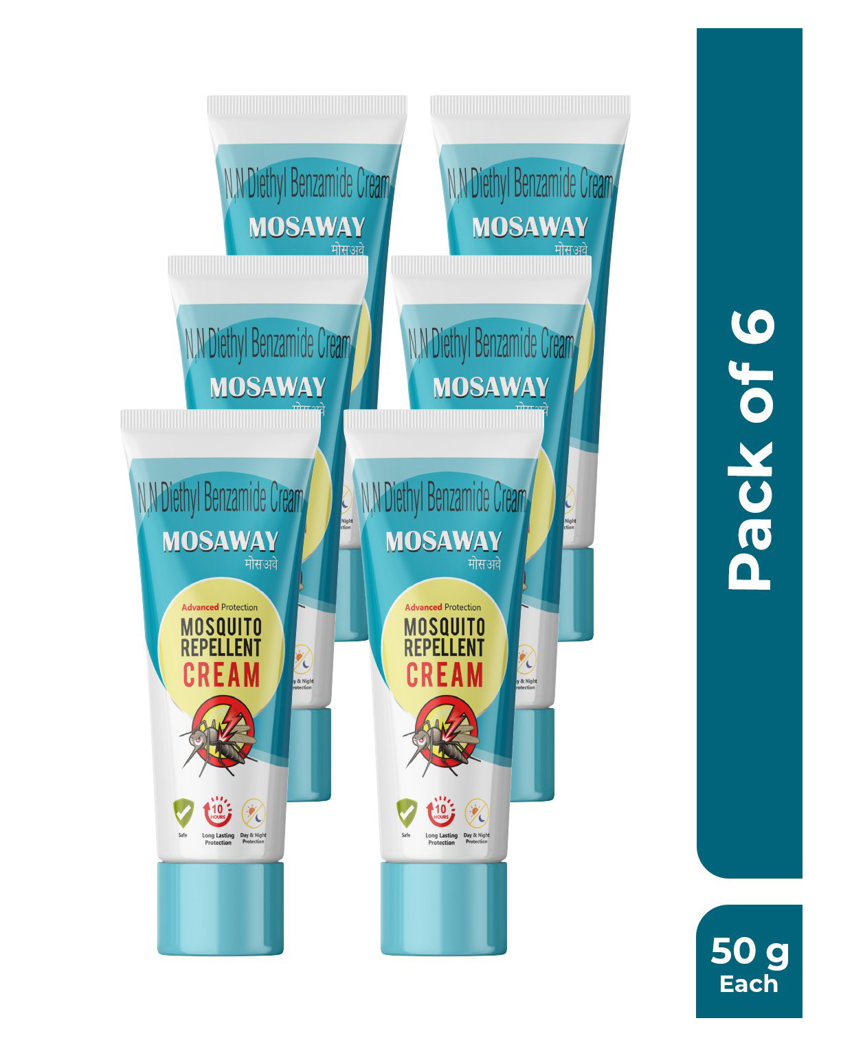 MOSAWAY Mosquito Repellent Cream Pack of 6 (6 x 50 g)-picture-22