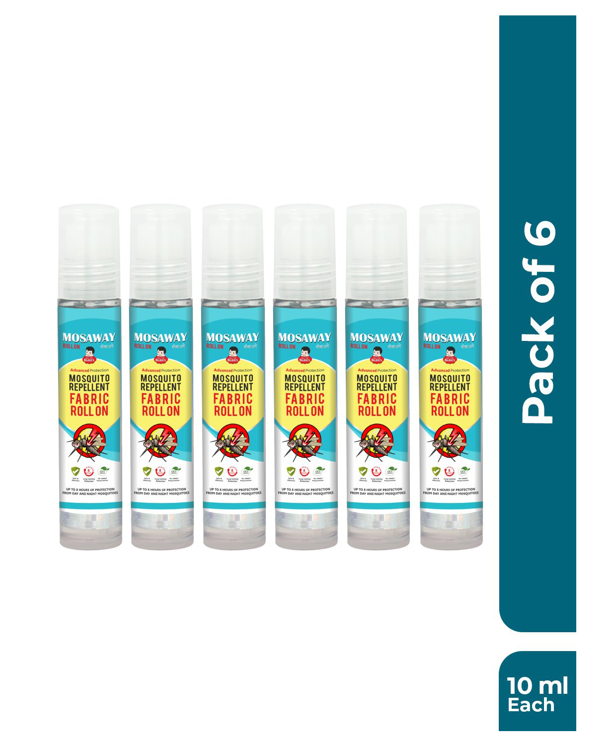 MOSAWAY Mosquito Repellent Fabric Roll On (Kids & Adults) Pack of 6 (6 x 10 ml)-picture-19