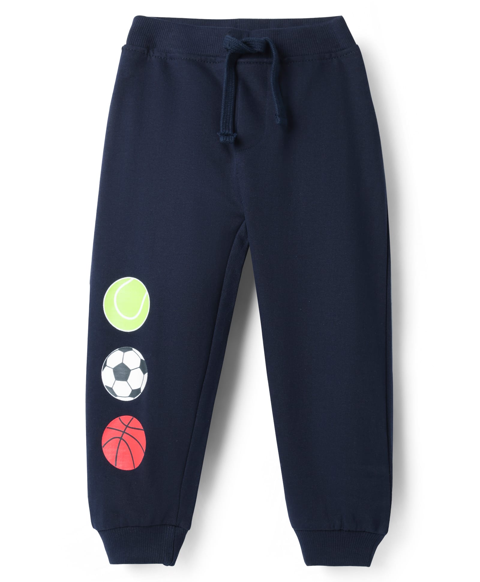 Babyhug Cotton Terry Knit Full Length Lounge Pant With Balls Print - Navy Blue-picture-39