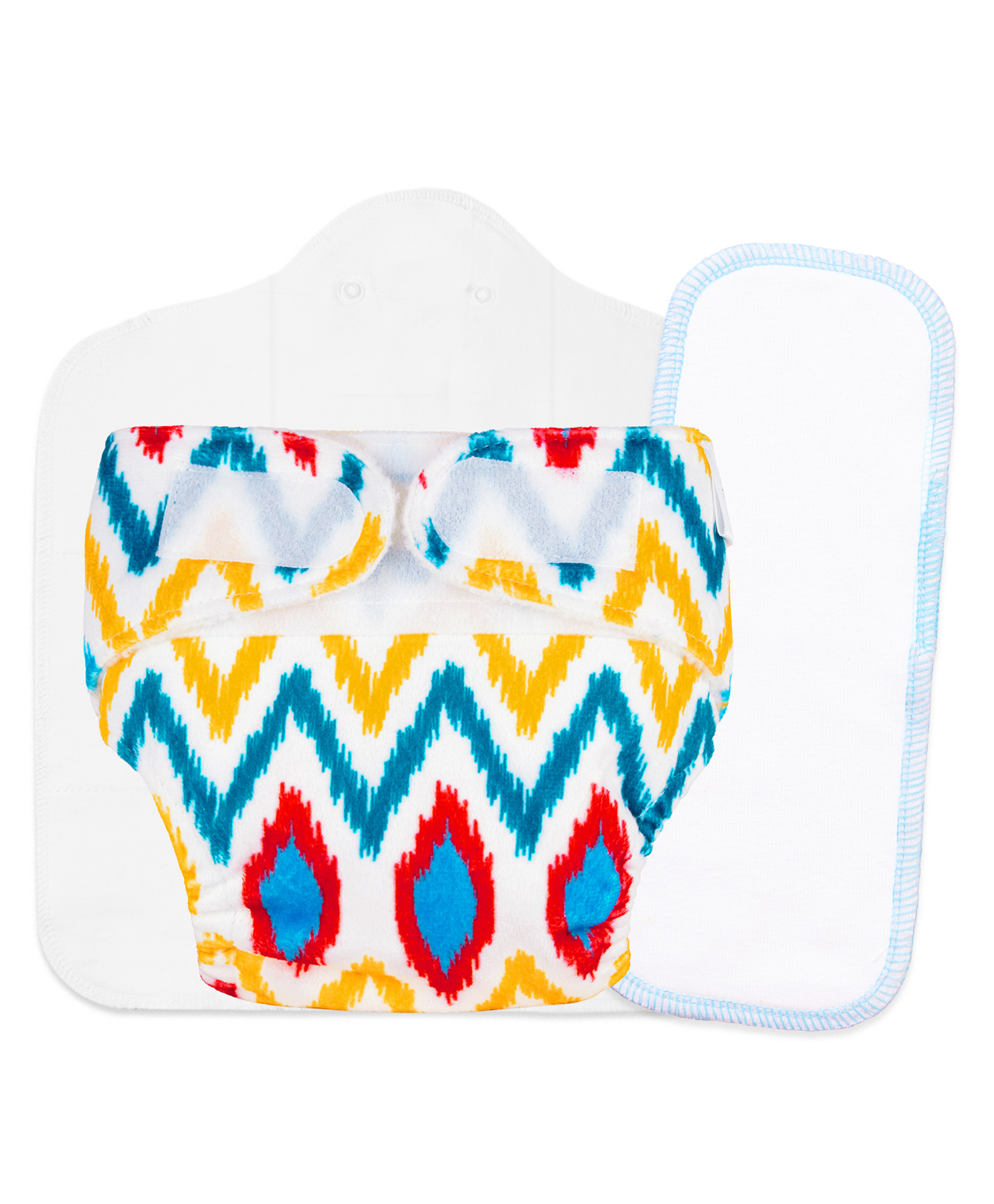 SuperBottoms Newborn UNO Cloth Diaper Combo with Magic Pad & Booster Pad - Reusable, Adjustable (Ikat Chevron)-picture-35