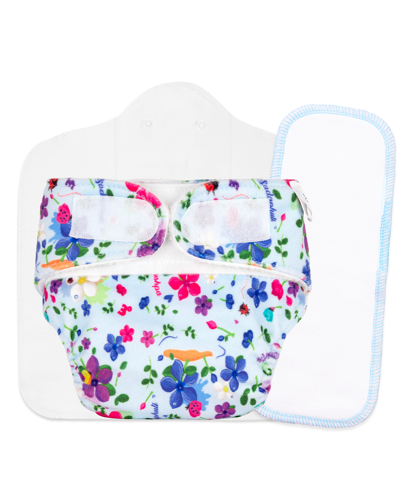 SuperBottoms Newborn UNO Cloth Diaper Combo with Magic Pad & Booster Pad - Reusable, Adjustable (Periwinkle)-picture-22
