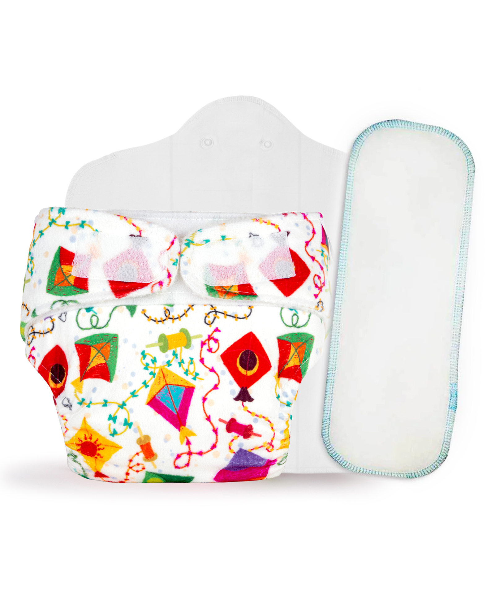 SuperBottoms Newborn UNO Cloth Diaper Combo with Magic Pad & Booster Pad - Reusable, Adjustable (Coloured Skies)-picture-16