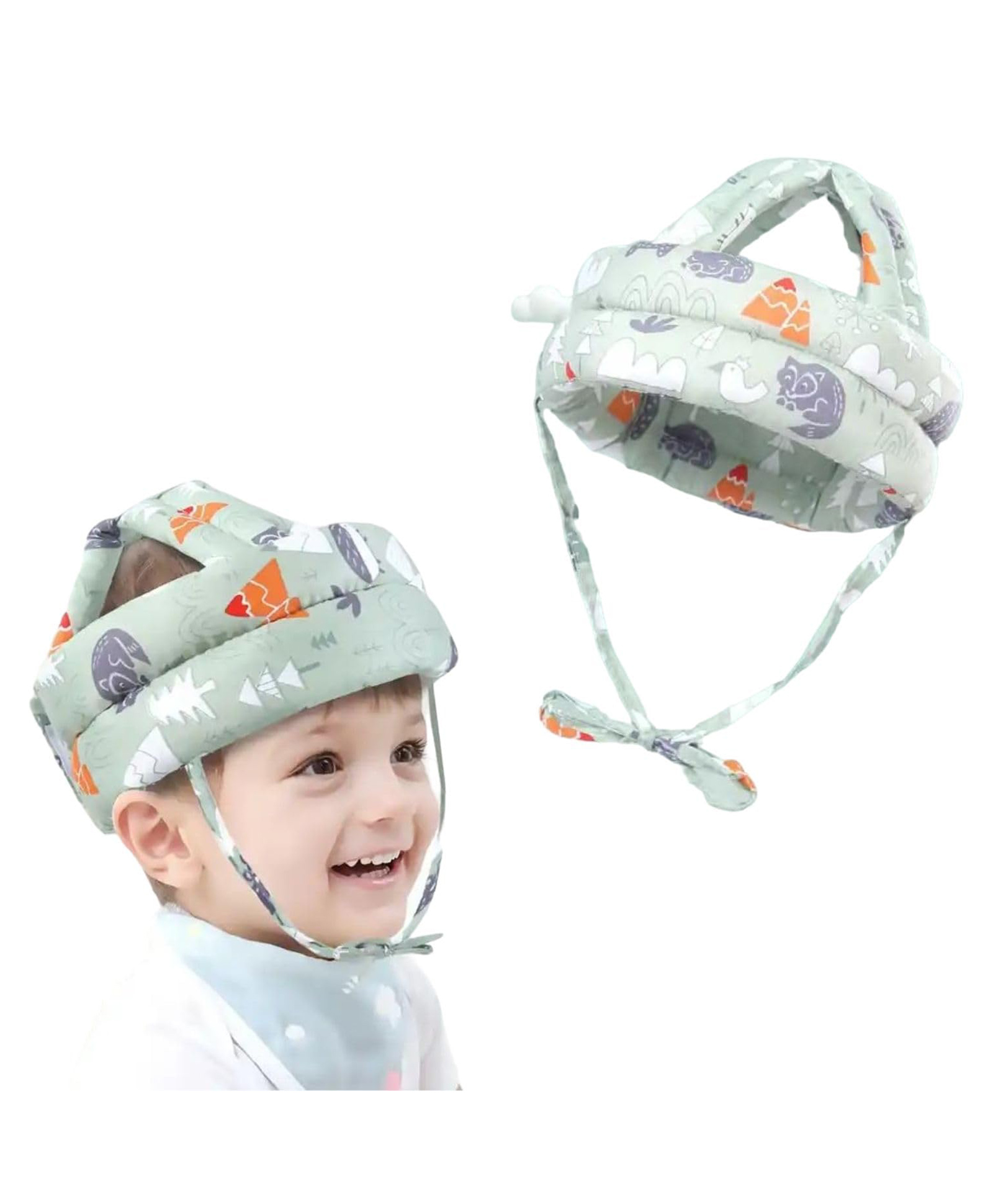 FunBlast Adjustable Protective Baby Safety Helmet with Head Cushion Green-image-8