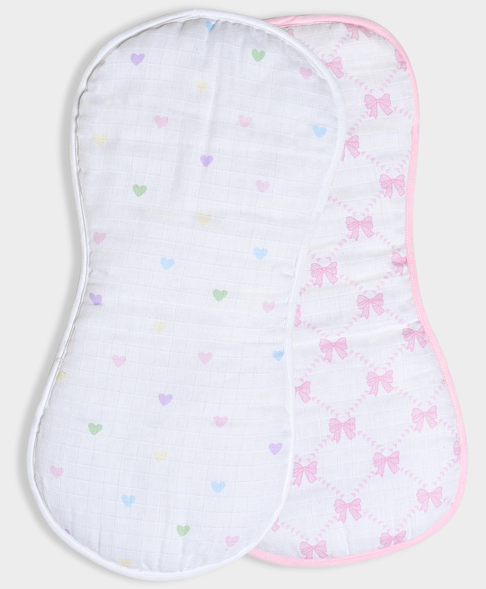 Mi Arcus Soft Premium 100% Cotton Printed Burp Clothes Pack of 2- White, 0-12M-image-36