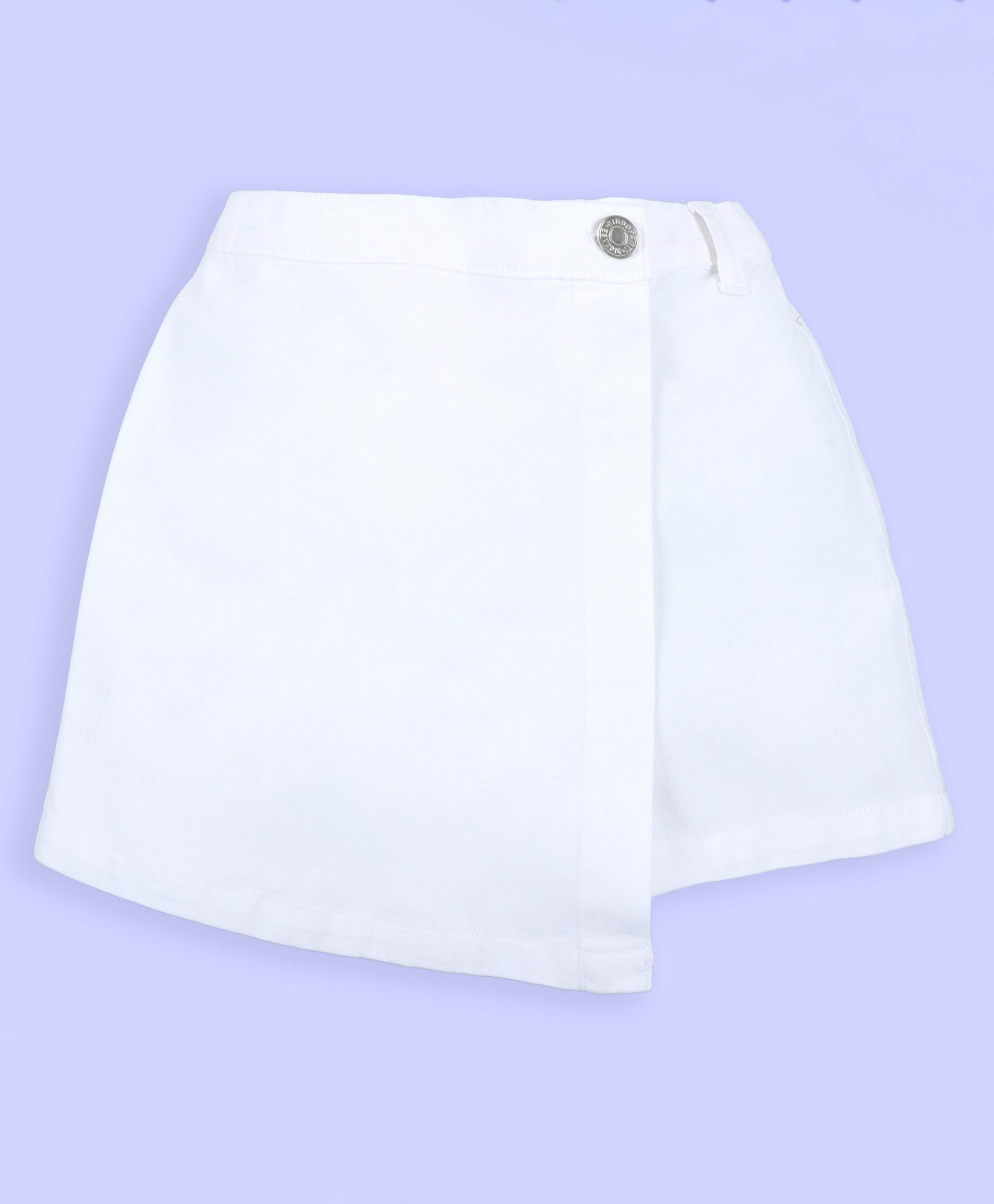 Kiddopanti Cotton Woven Solid Skorts - White-picture-16