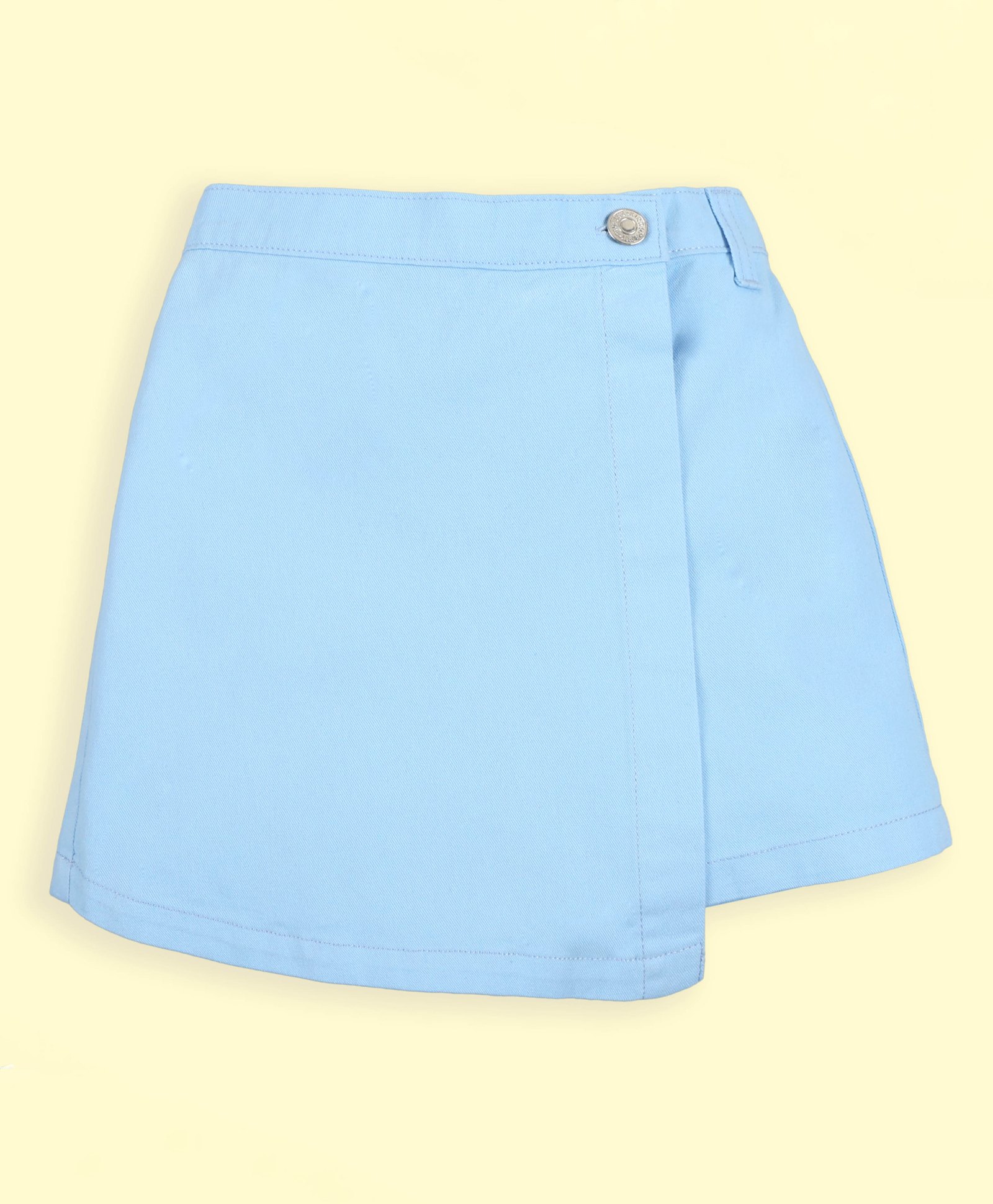 Kiddopanti Cotton Woven Solid Skorts - Pastel Blue-image-15