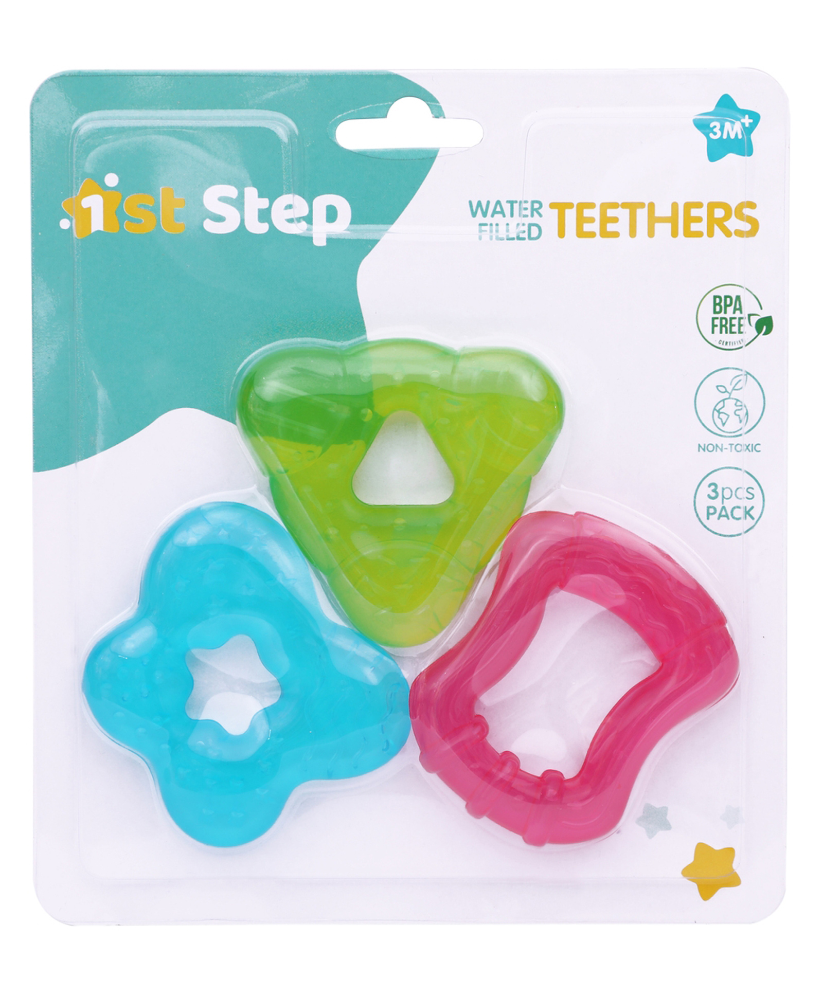 1st Step Water Filled Silicone Cooling & 100% Safe BPA Free Baby Teether Pack of 3 - Multicolor-picture-10
