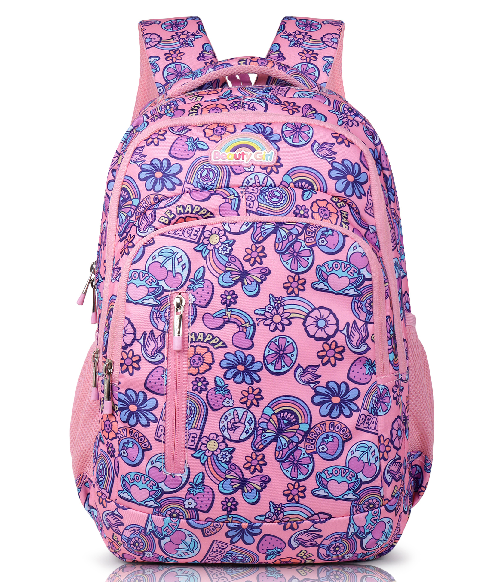 Beauty Girls by Hotshot |school Bag|tution Bag|college Backpack|for Girls & Women|18.5 Inch|32l Water Resistant School Bag for Girls- Pink-picture-12