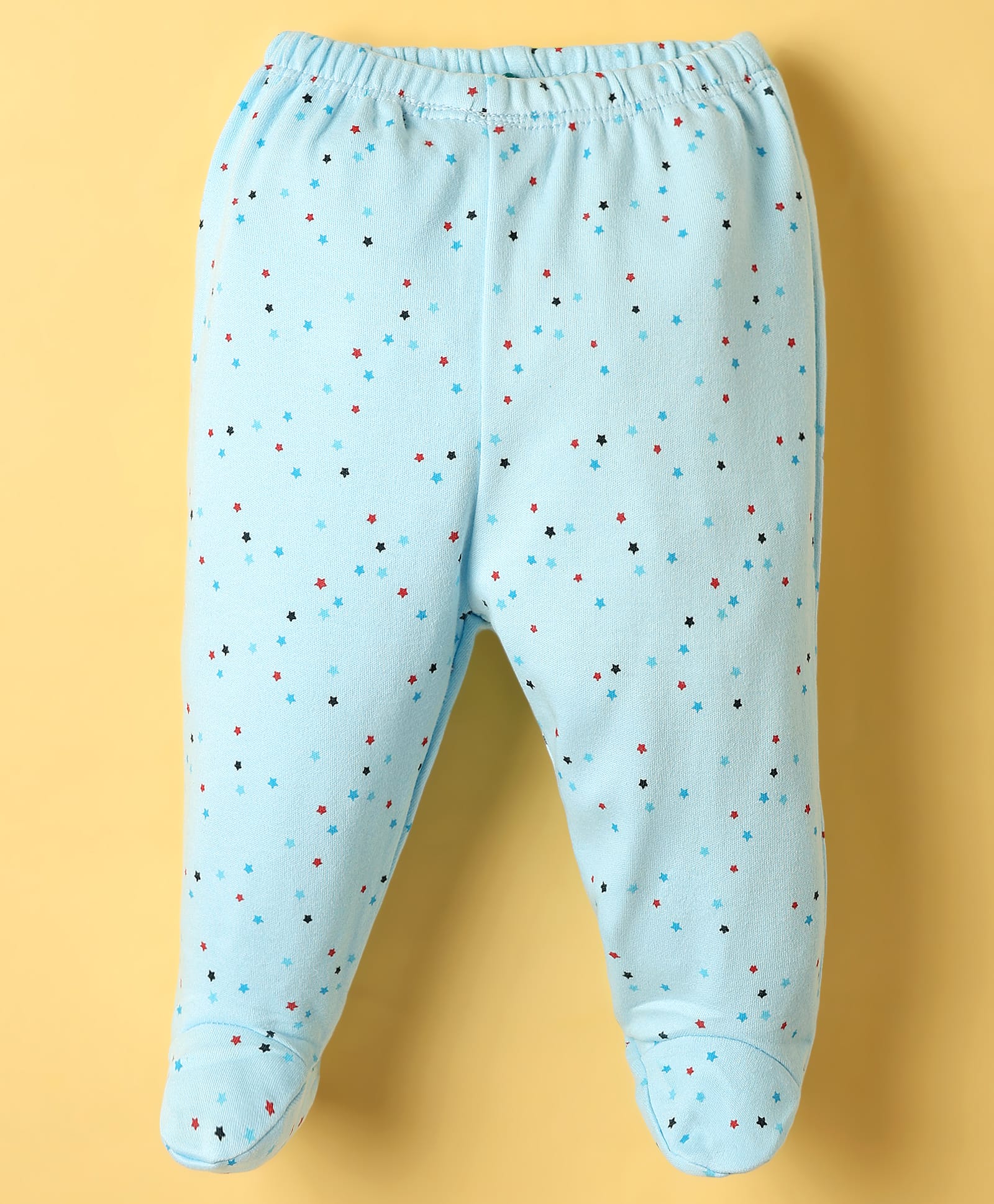 Tango Interlock Knit Bootie Leggings with Star Print - Aqua Blue-image-1