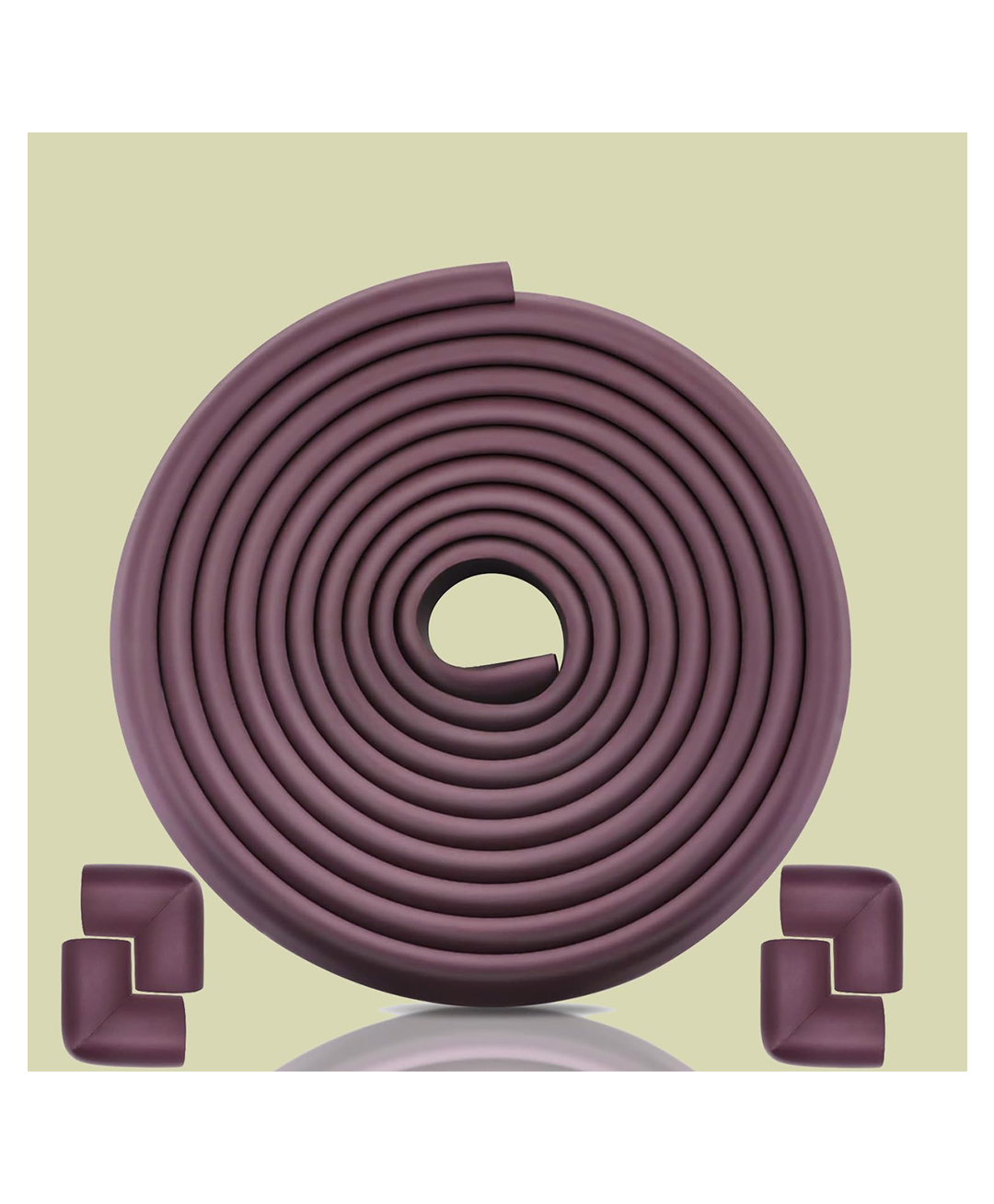 Safe-O-Kid Baby Safety Combo- 2 Meter Edge Guard with 4 Corner Guards | BPA-Free, Soft Foam Cushion for Furniture Protection- Brown-image-37