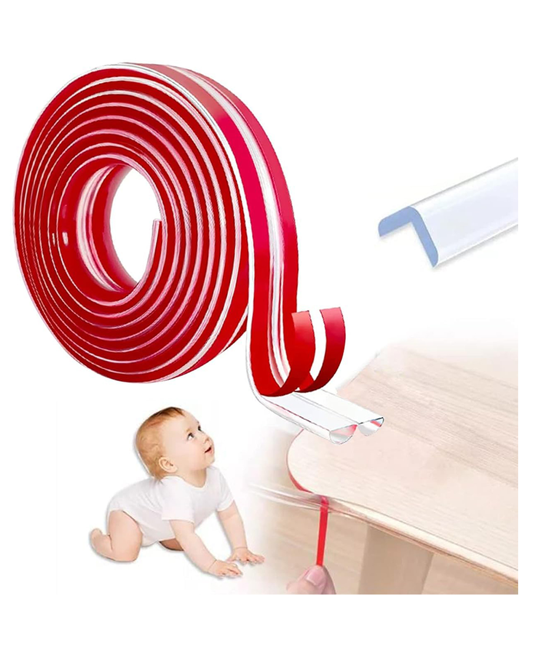 Safe-O-Kid 2 Meter Transparent Edge Protector Baby Safety Cushion Strip for Furniture | BPA-Free, Soft & Clear Edge Guard-image-20