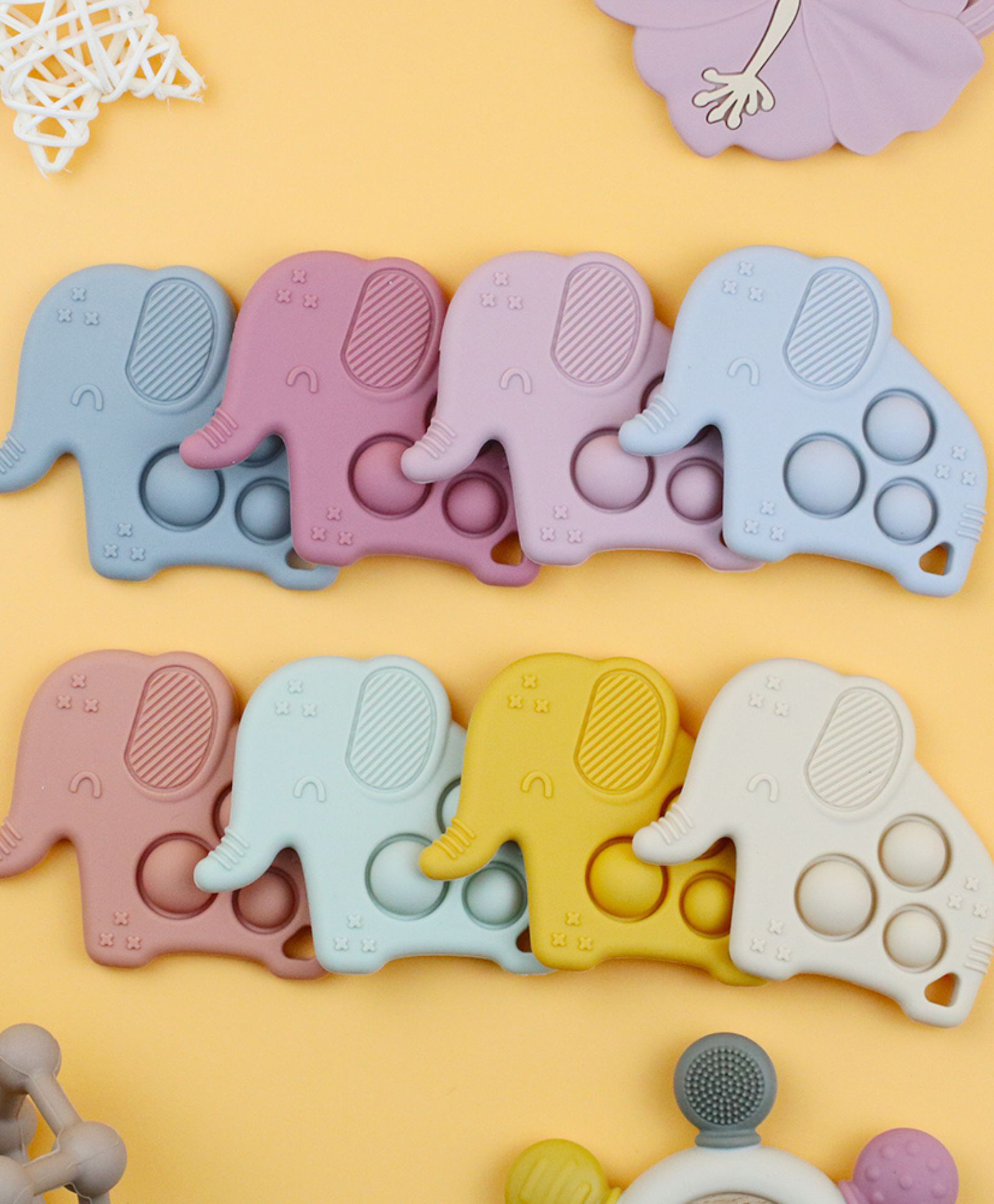 Sun & Shine 100% Natural Rubber & Premium Silicone Teether For 6 To 12 Months | Baby Teething Toys For Babies - Ele Pop | Random Color 1 pc-image-19