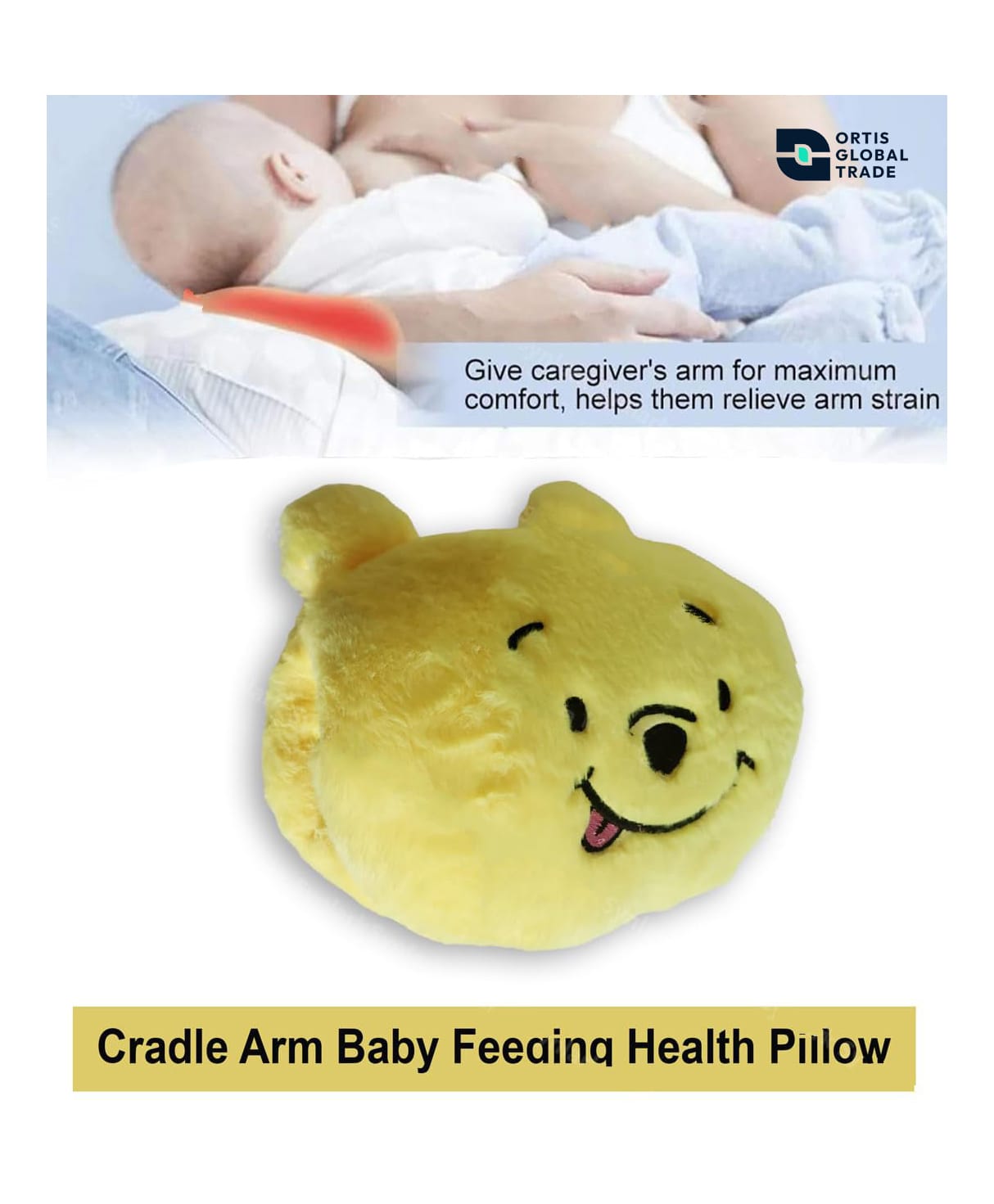 Ortis Cradle Arm Breastfeeding and Bottle Feeding Head Support Pillow - yellow-picture-22