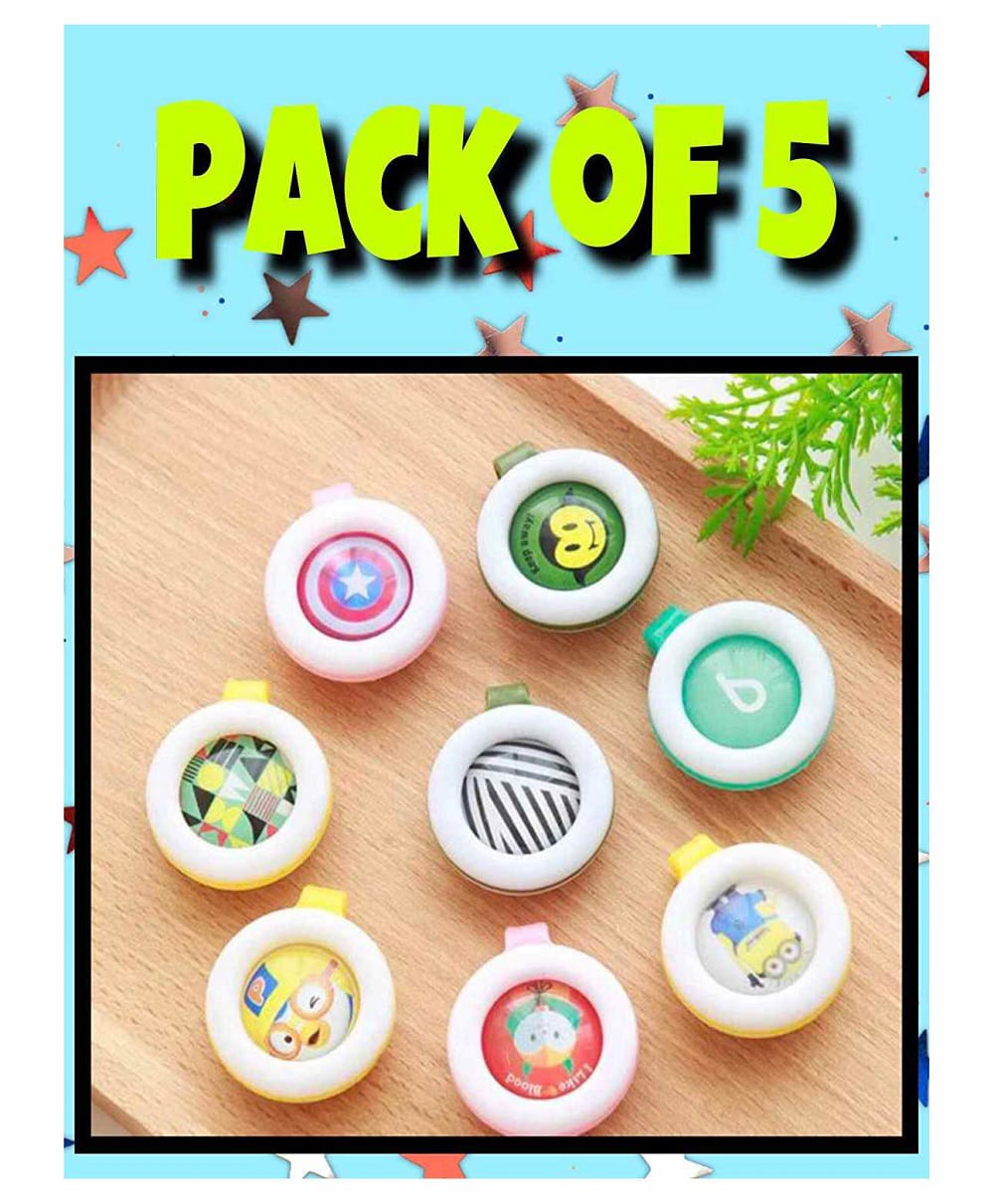 Ortis Reusable Mosquito Repellent Badge Pack of 5 - Colour & Print May Vary-picture-31