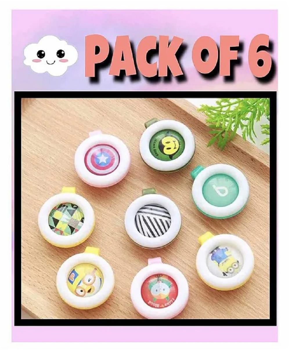 Ortis Reusable Mosquito Repellent Badge Pack of 6 - Colour & Print May Vary-picture-25