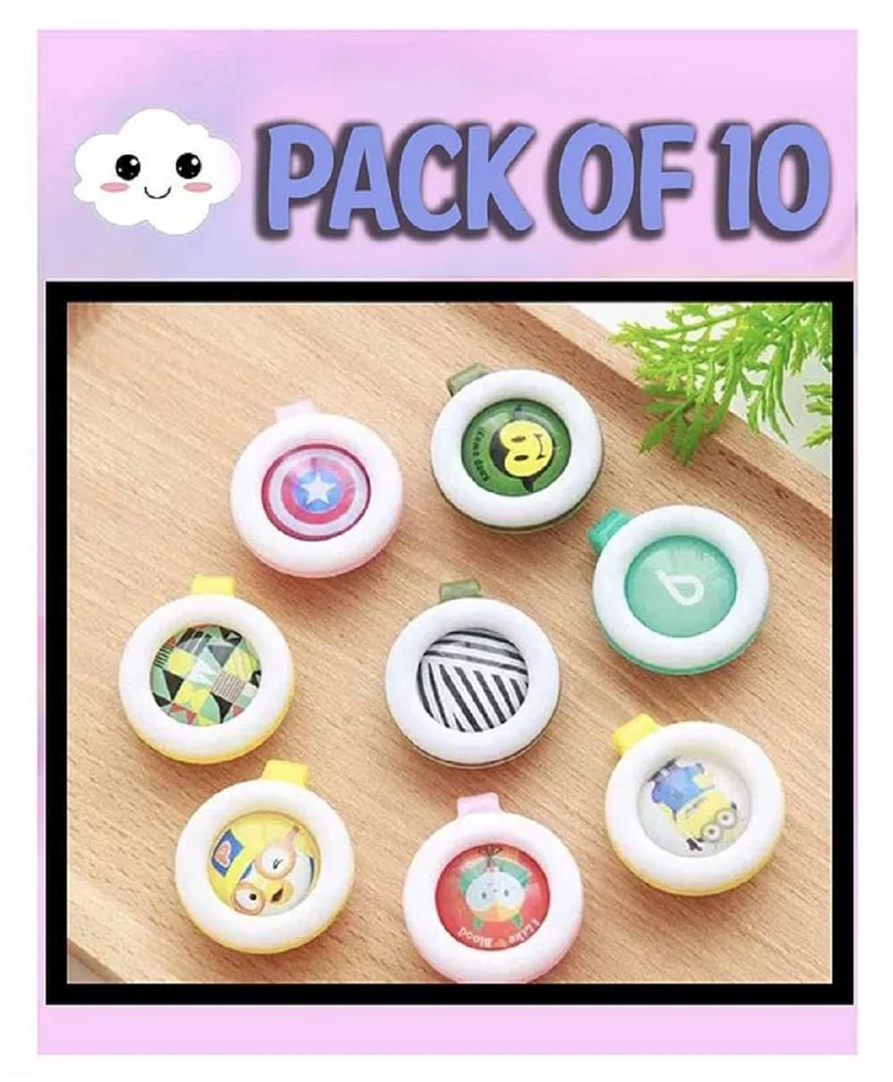 Ortis Reusable Mosquito Repellent Badge Pack of 10 - Colour & Print May Vary-picture-27
