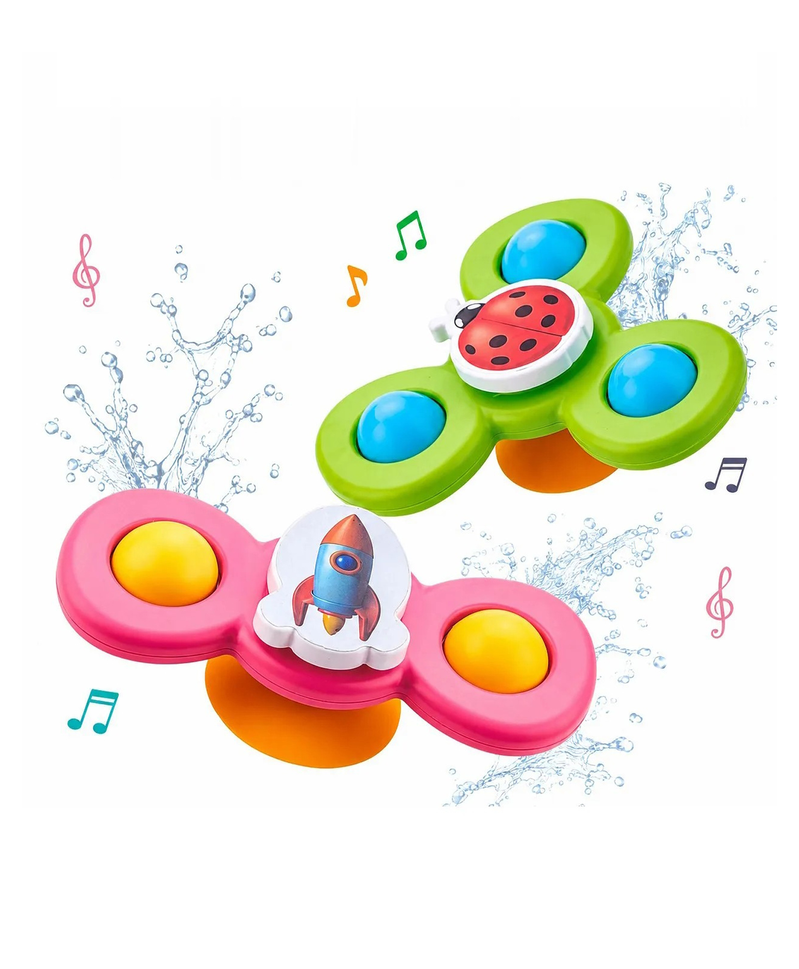 ADKD Butterfly Spinners Toy Waterproof Suction Cup Spinning Top Rotating For Boys Girls Pack of 2-(Random Design)-image-9