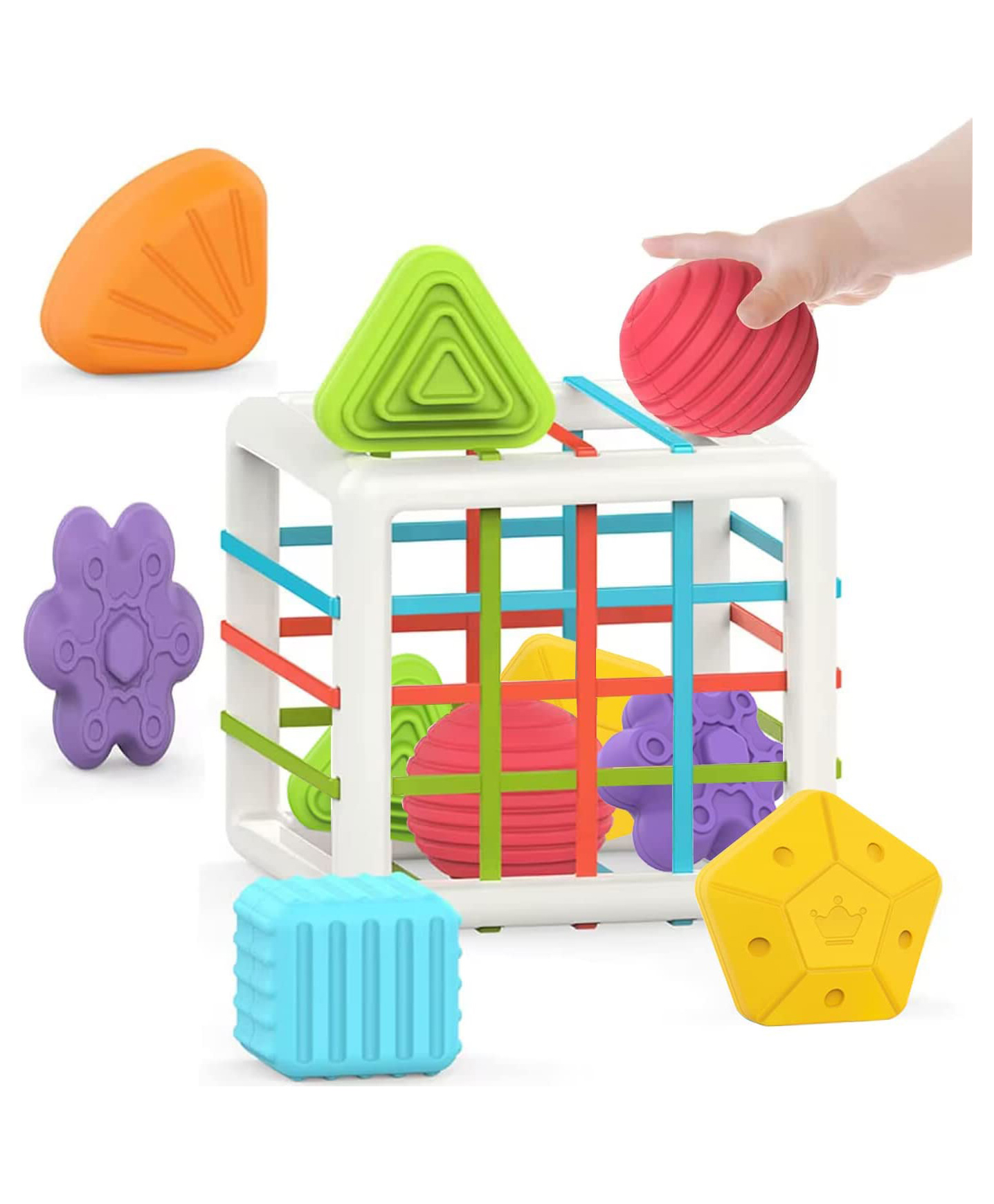 ADKD Shape Sorter Montessori Educational Toys With 6 Blocks (Color May Vary)-image-3