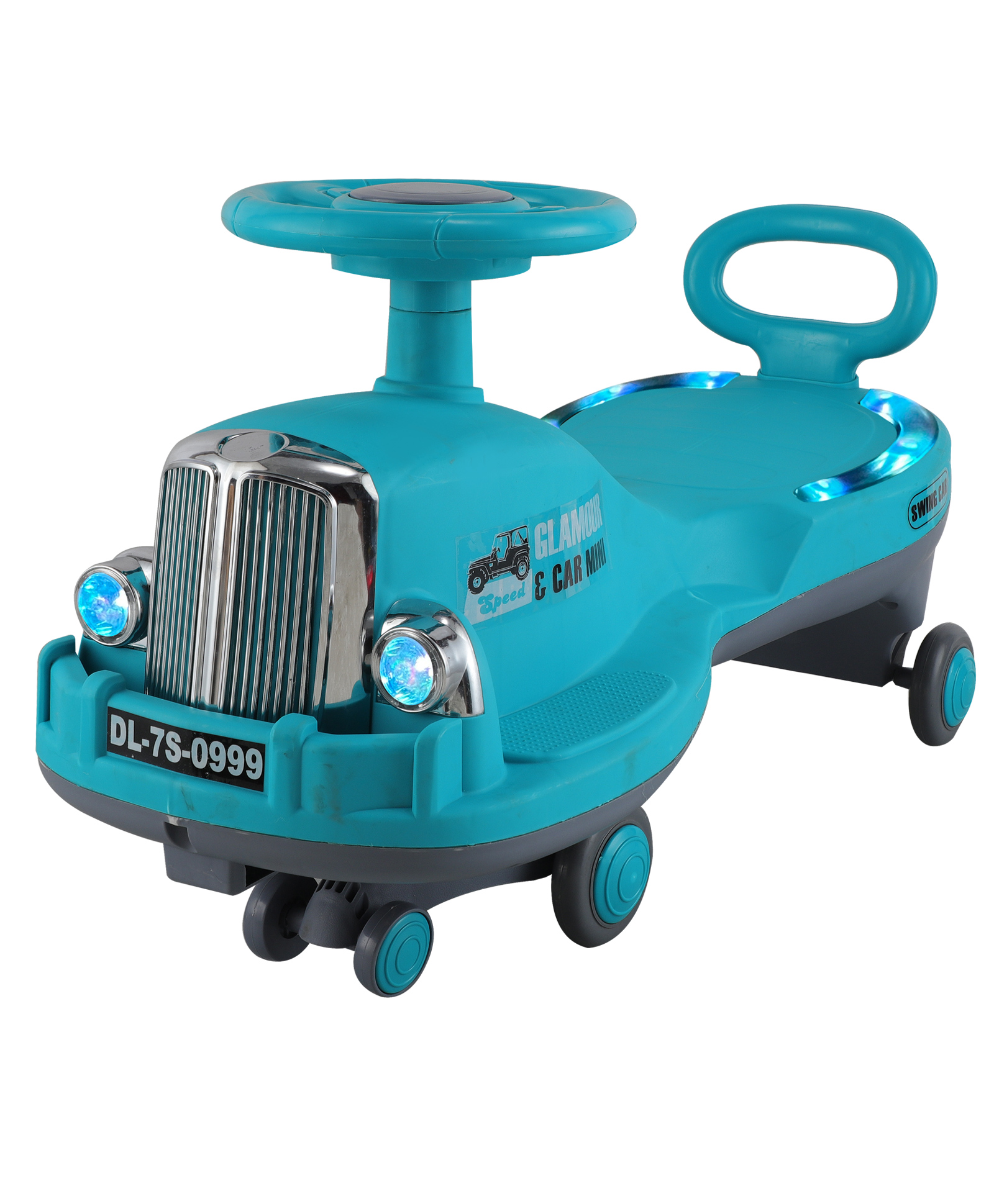 JoyRide Glamour DLX Light-Up Magic Car Easy Glide Ride-On Toy for Kids LED Lights, Music & 360 Swivel Wheels Indoor/Outdoor 2+ Years green-picture-44