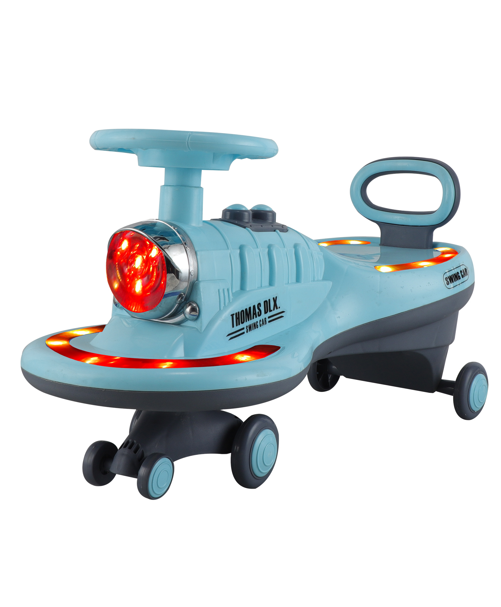 JoyRide Thomas DLX Light-Up Magic Car Easy Glide Ride-On Toy for Kids LED Lights, Music & 360 Swivel Wheels Indoor/Outdoor 2+ Years Blue-picture-40