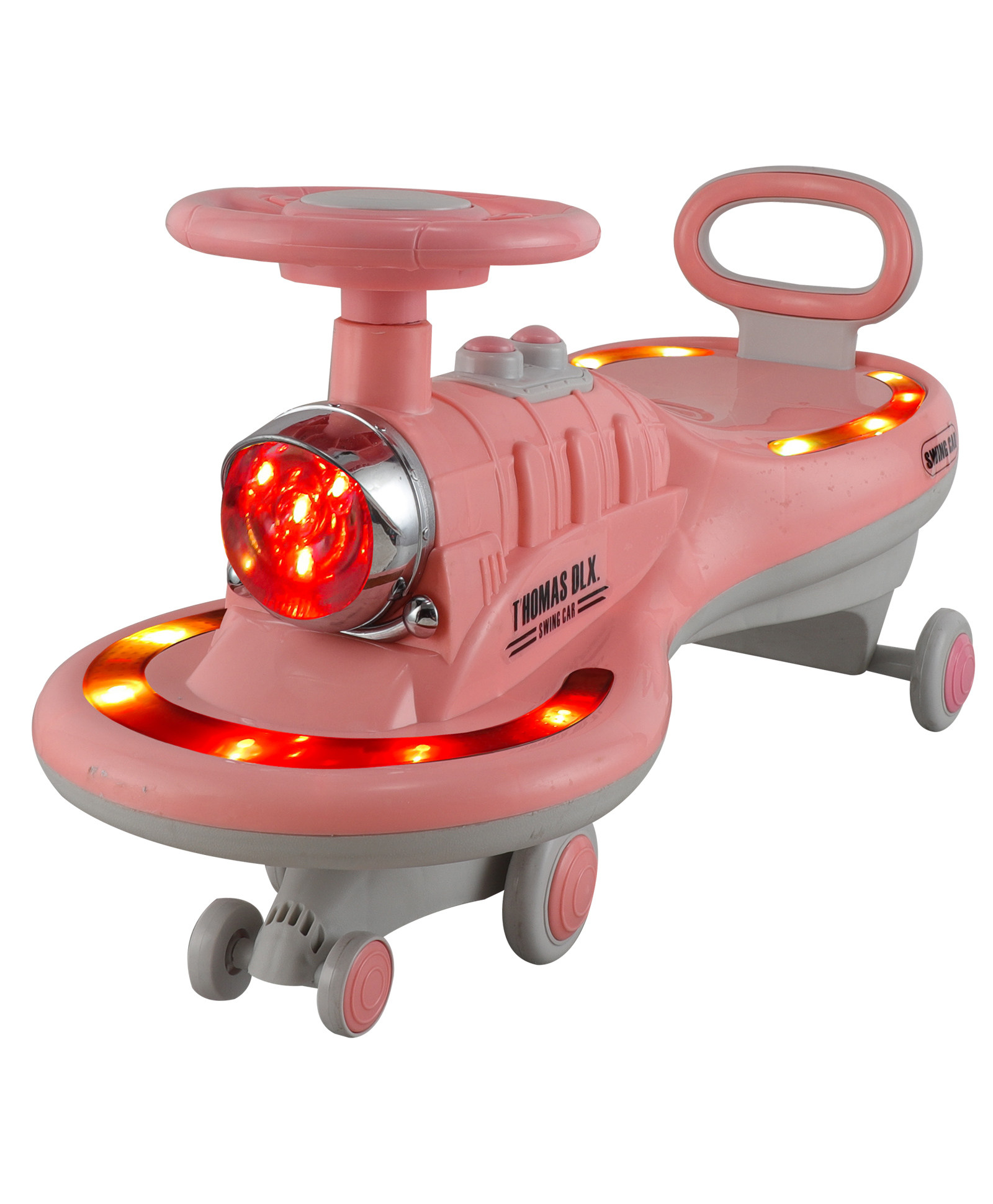 JoyRide Thomas DLX Light-Up Magic Car Easy Glide Ride-On Toy for Kids LED Lights, Music & 360 Swivel Wheels Indoor/Outdoor 2+ Years Peach-picture-39