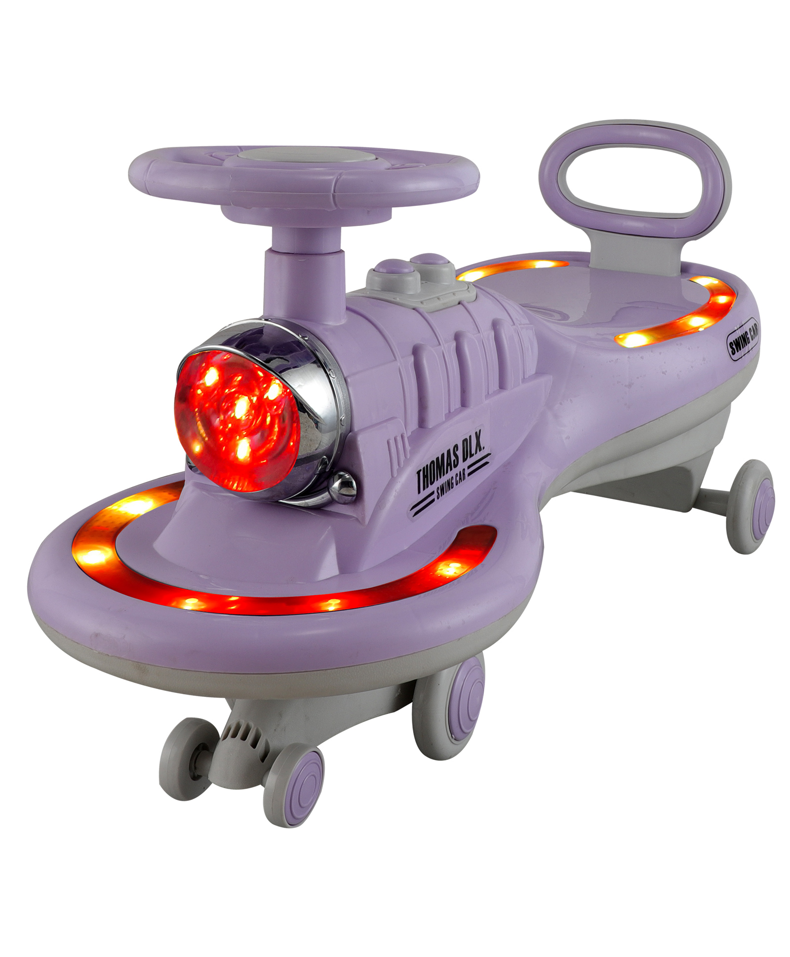 JoyRide Thomas DLX Light-Up Magic Car Easy Glide Ride-On Toy for Kids LED Lights, Music & 360 Swivel Wheels Indoor/Outdoor 2+ Years Purple-picture-37