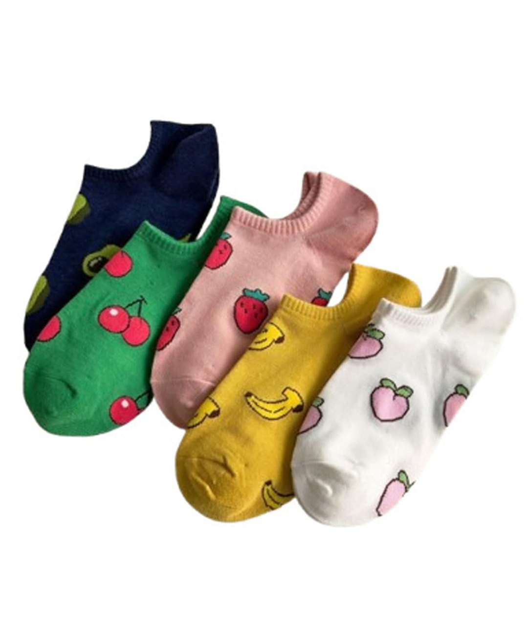 MOMISY Cotton Pack Of 5 Fruits Designed Socks - Multi Colour-picture-25
