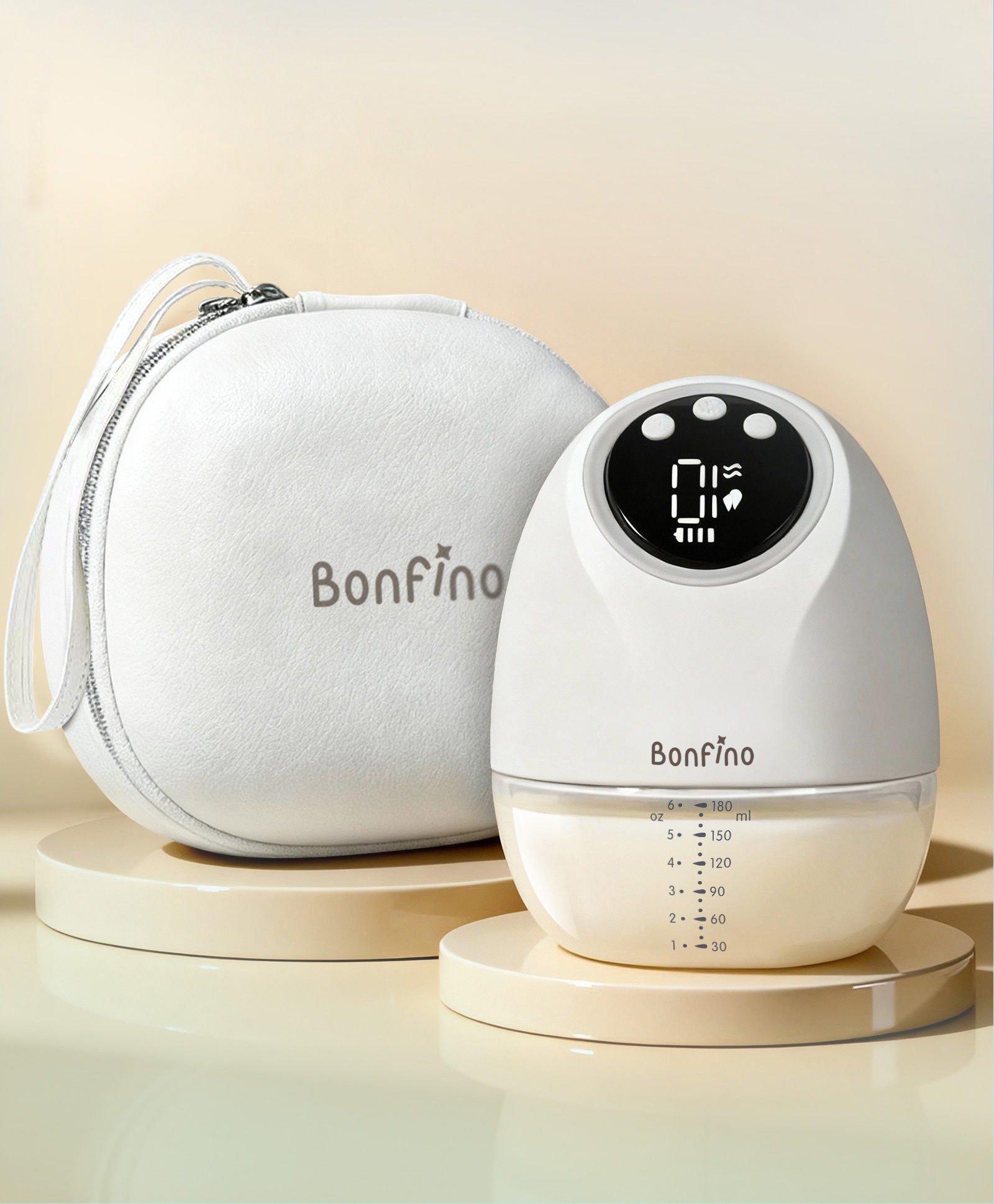 Babyhug Wearable Electric Breast Pump 180 ml| Trendy Carry Case| Hands-free Design| 3 Modes & 15 Levels| 1300 mAh Battery| Leak Proof| USB Recharge| Auto Mode Change| Quite&Discreet| 1 Touch Control