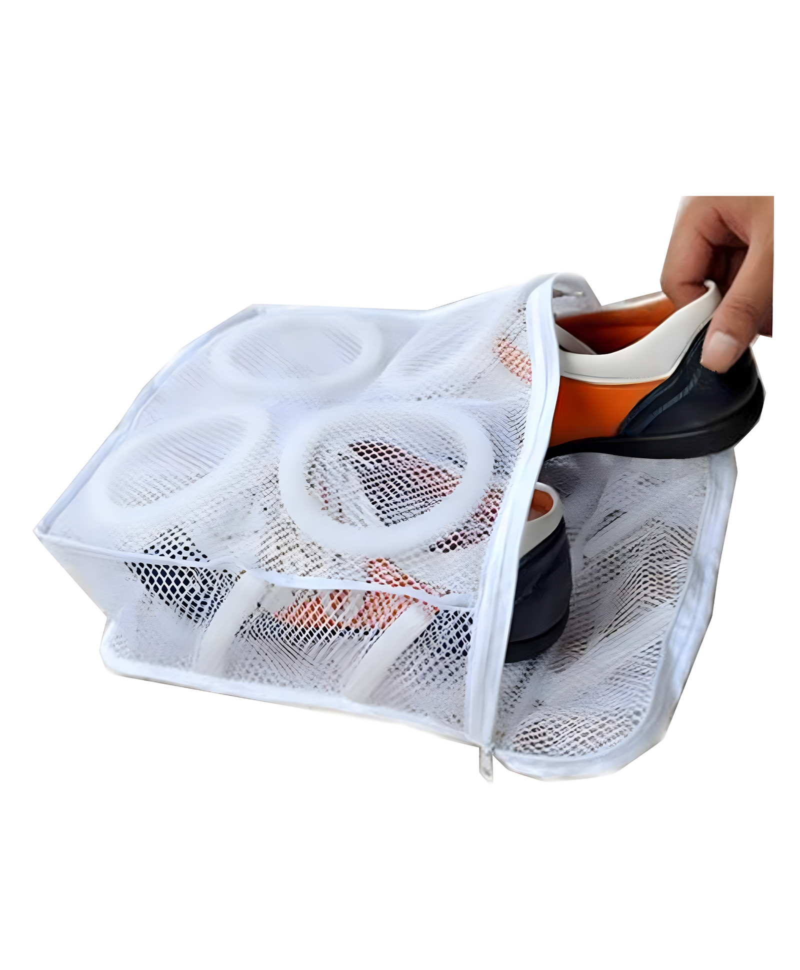 COZY VIBES Reusable Zipper Net Shoes Wash Bag Gym Shoe Sneaker Trainers Dryer Bag Laundry Storage Organizer - PACK OF 1-COLOR MAY VARY-image-12
